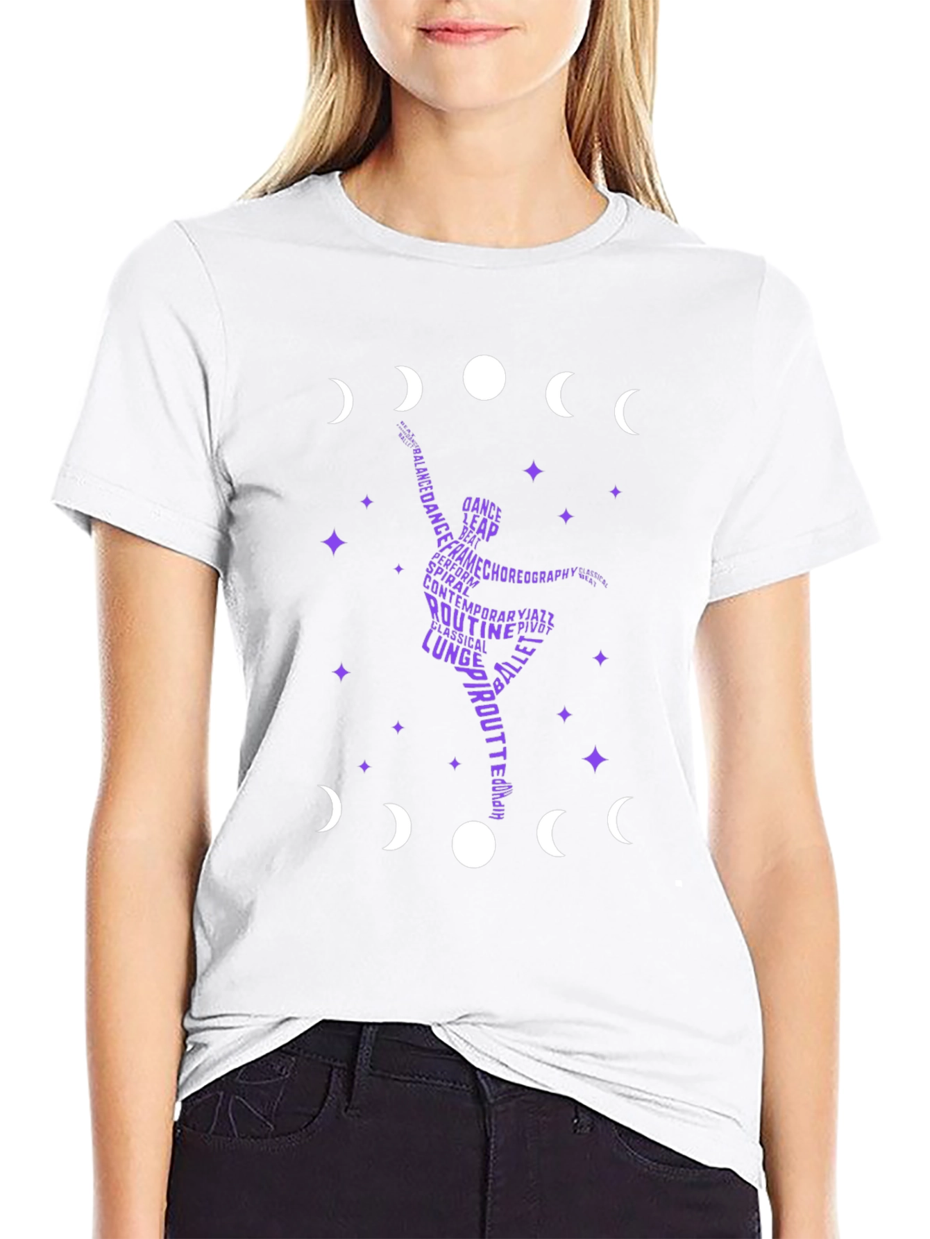 Dance Silhouette T-Shirt - Moon Phase Design