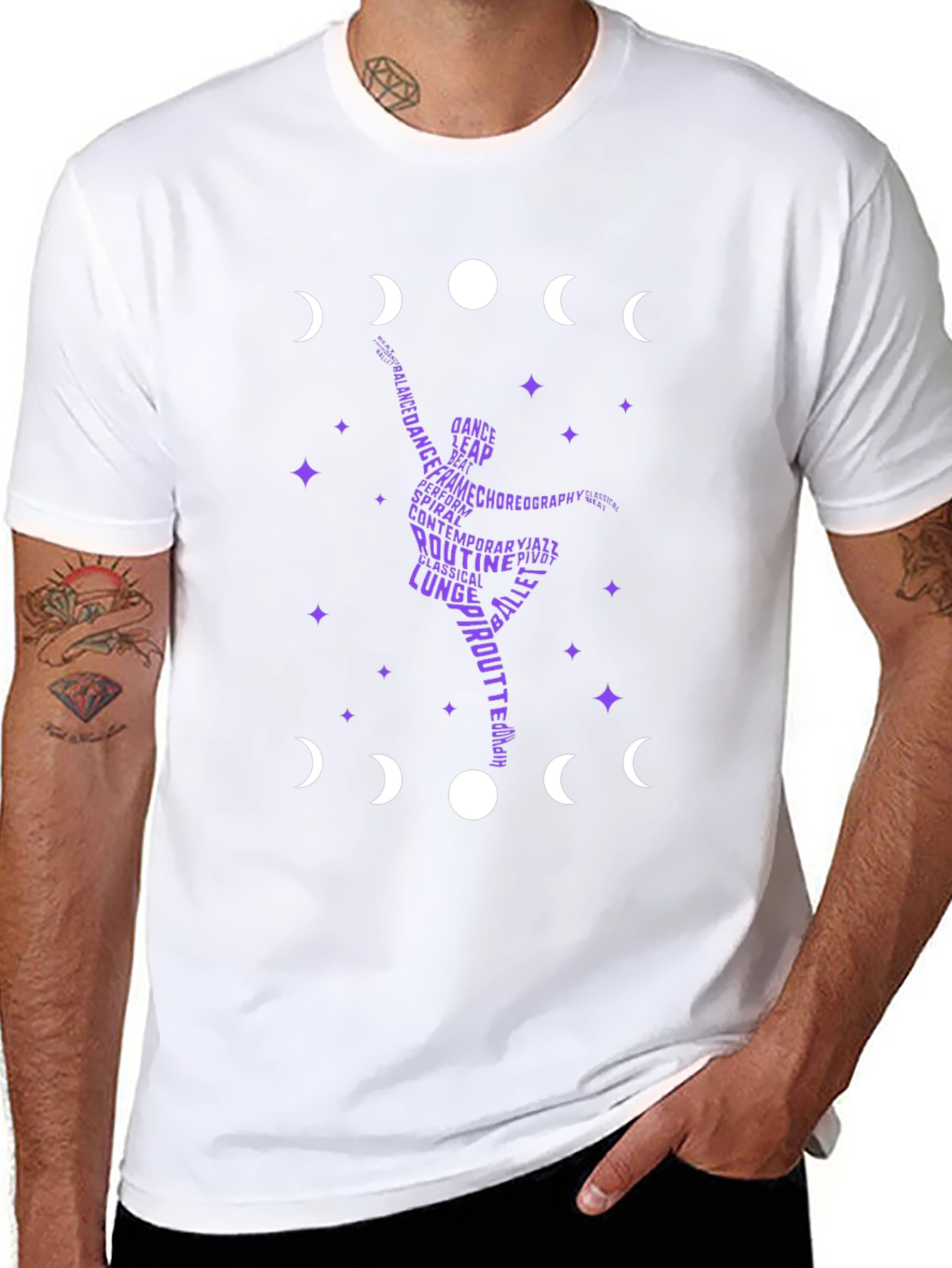 Dance Silhouette T-Shirt - Moon Phase Design