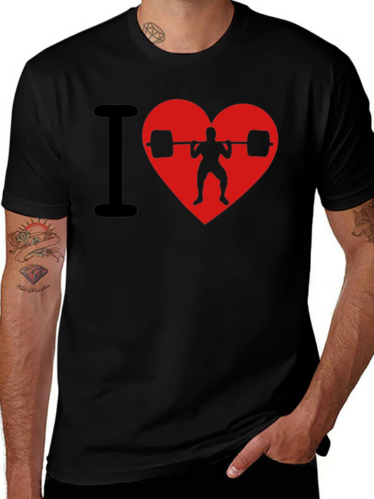 I Heart Weightlifting Black T-Shirt