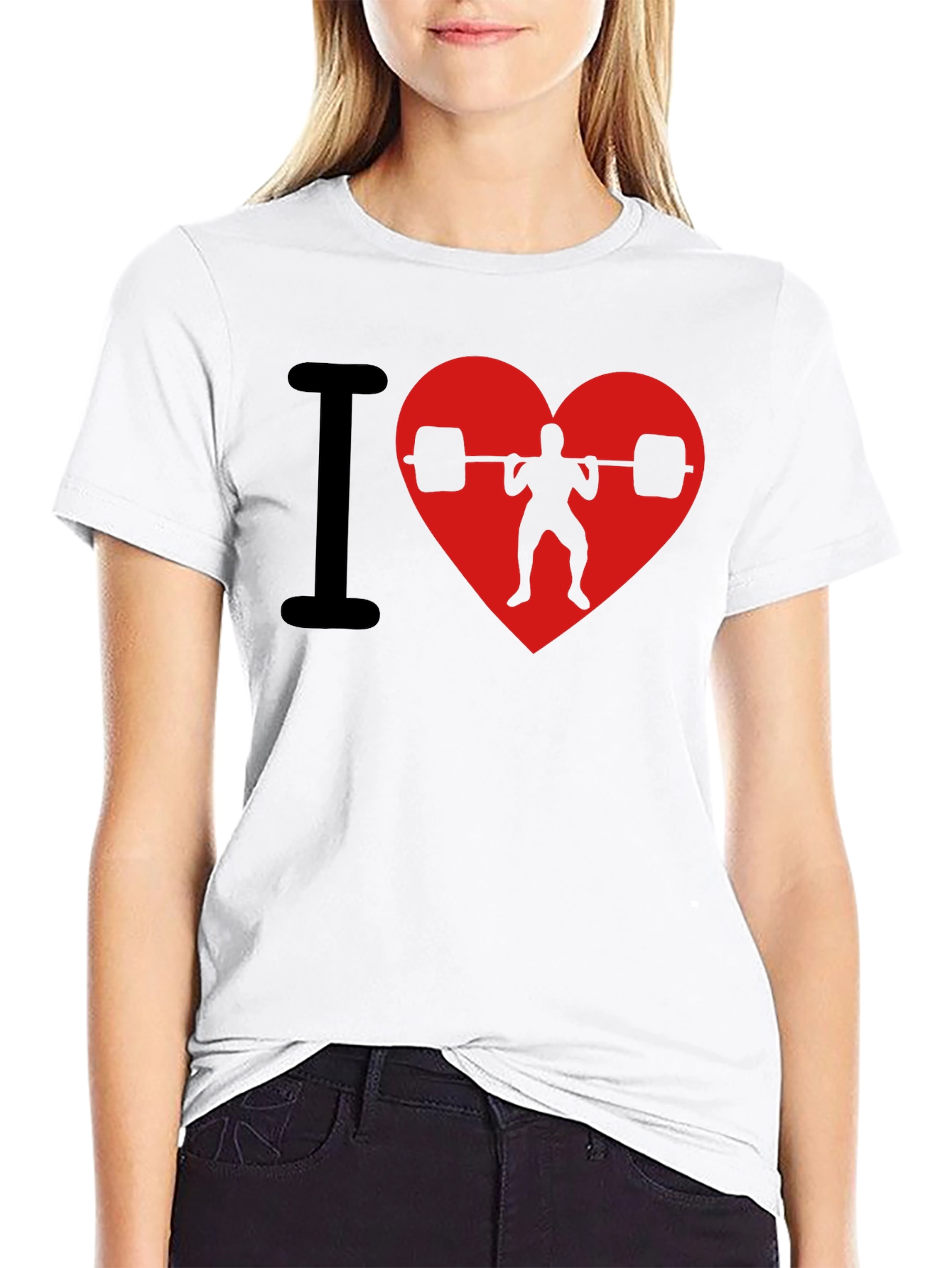I Heart Weightlifting Black T-Shirt