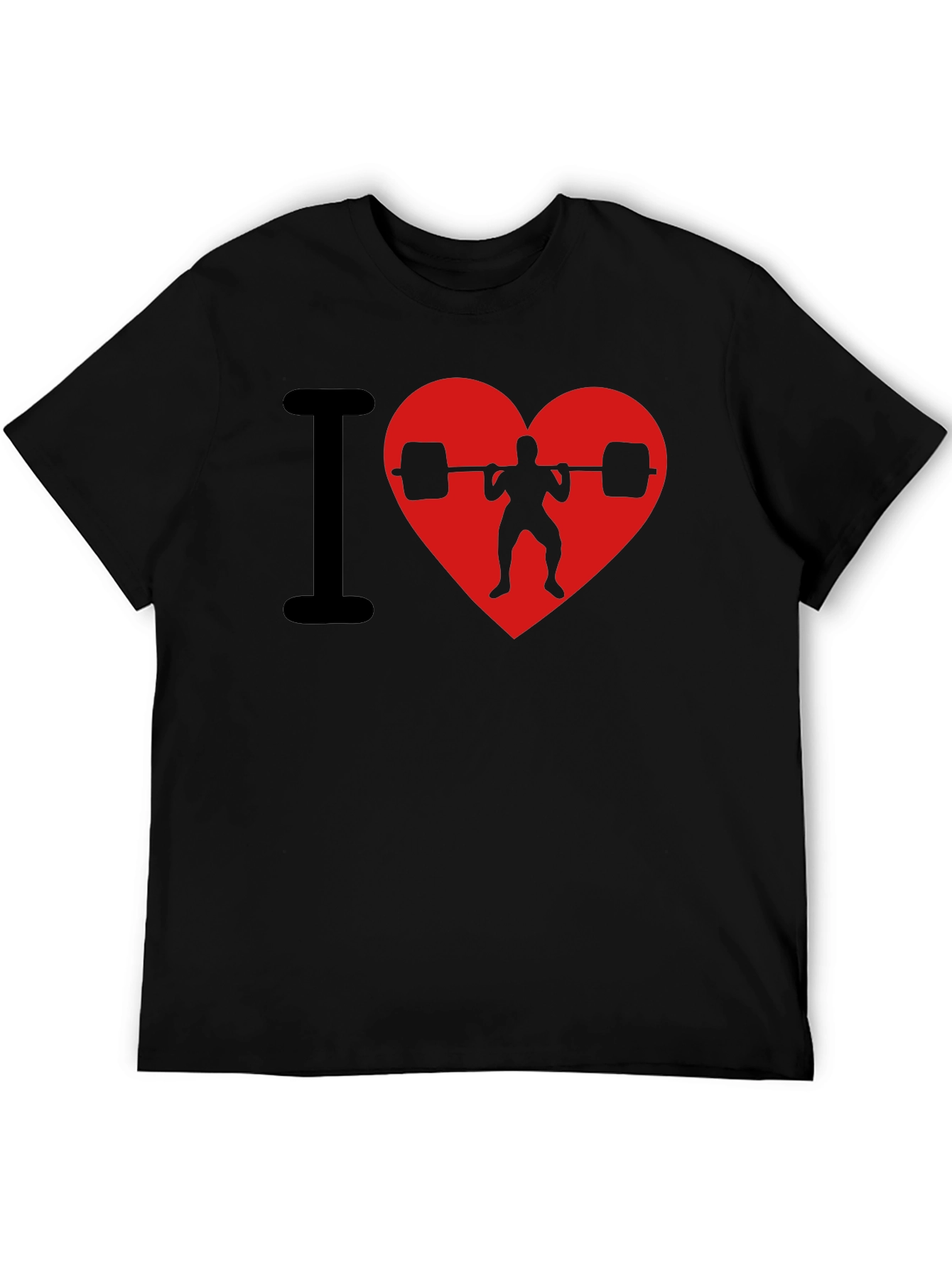 I Heart Weightlifting Black T-Shirt