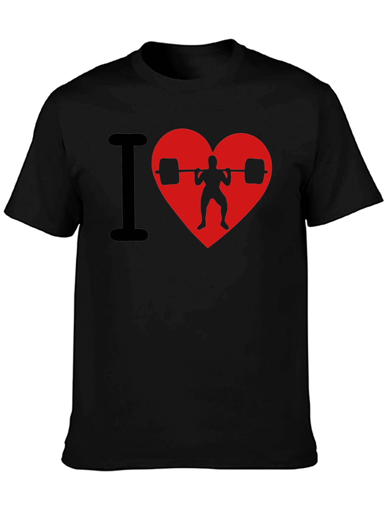 I Heart Weightlifting Black T-Shirt