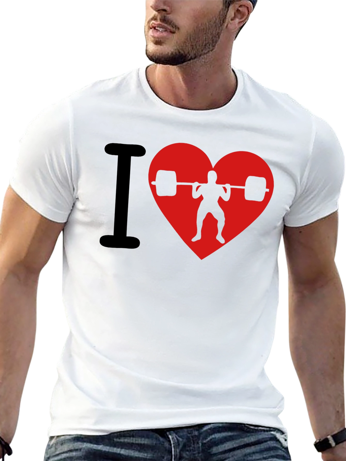 I Heart Weightlifting Black T-Shirt