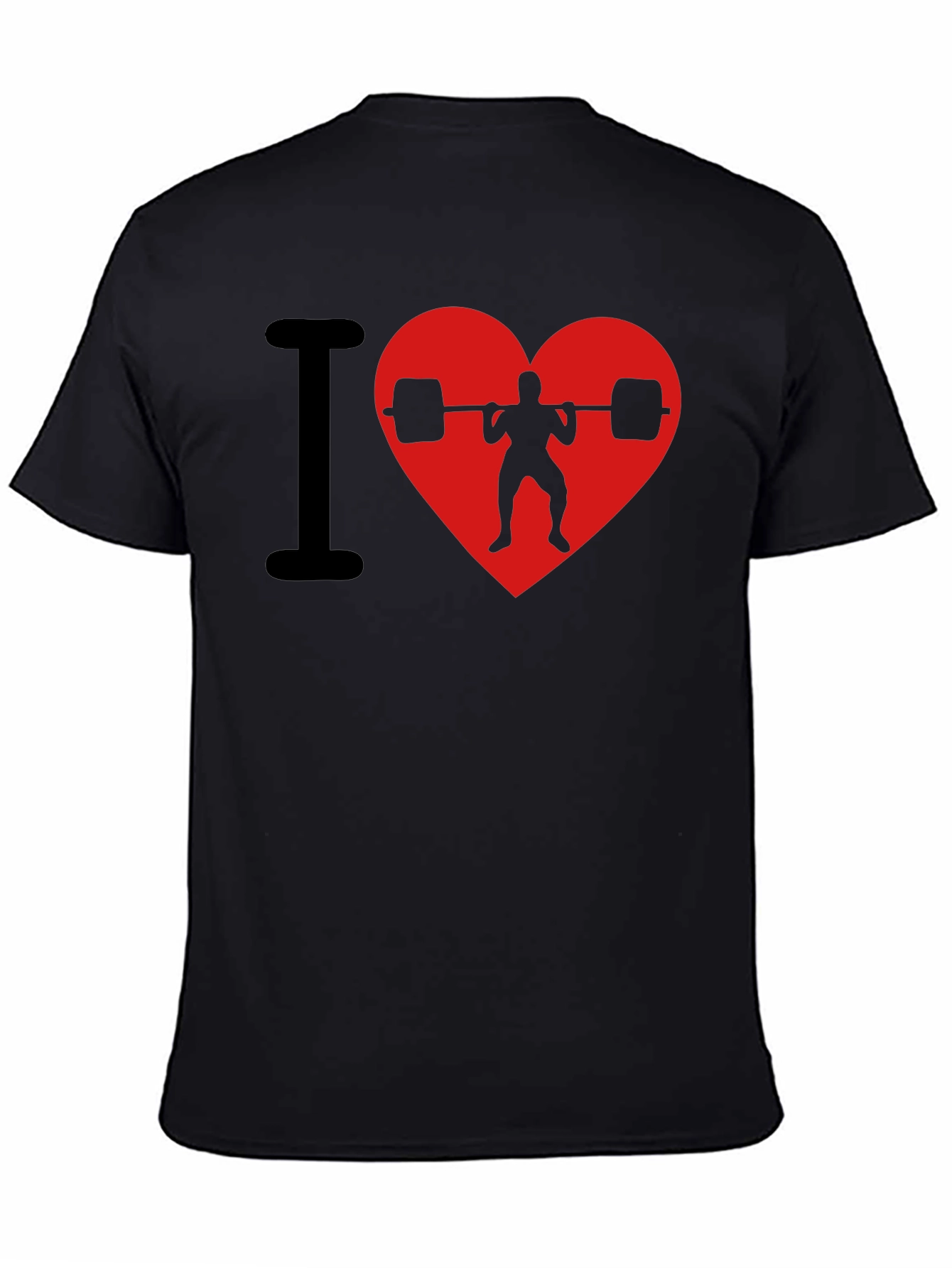 I Heart Weightlifting Black T-Shirt