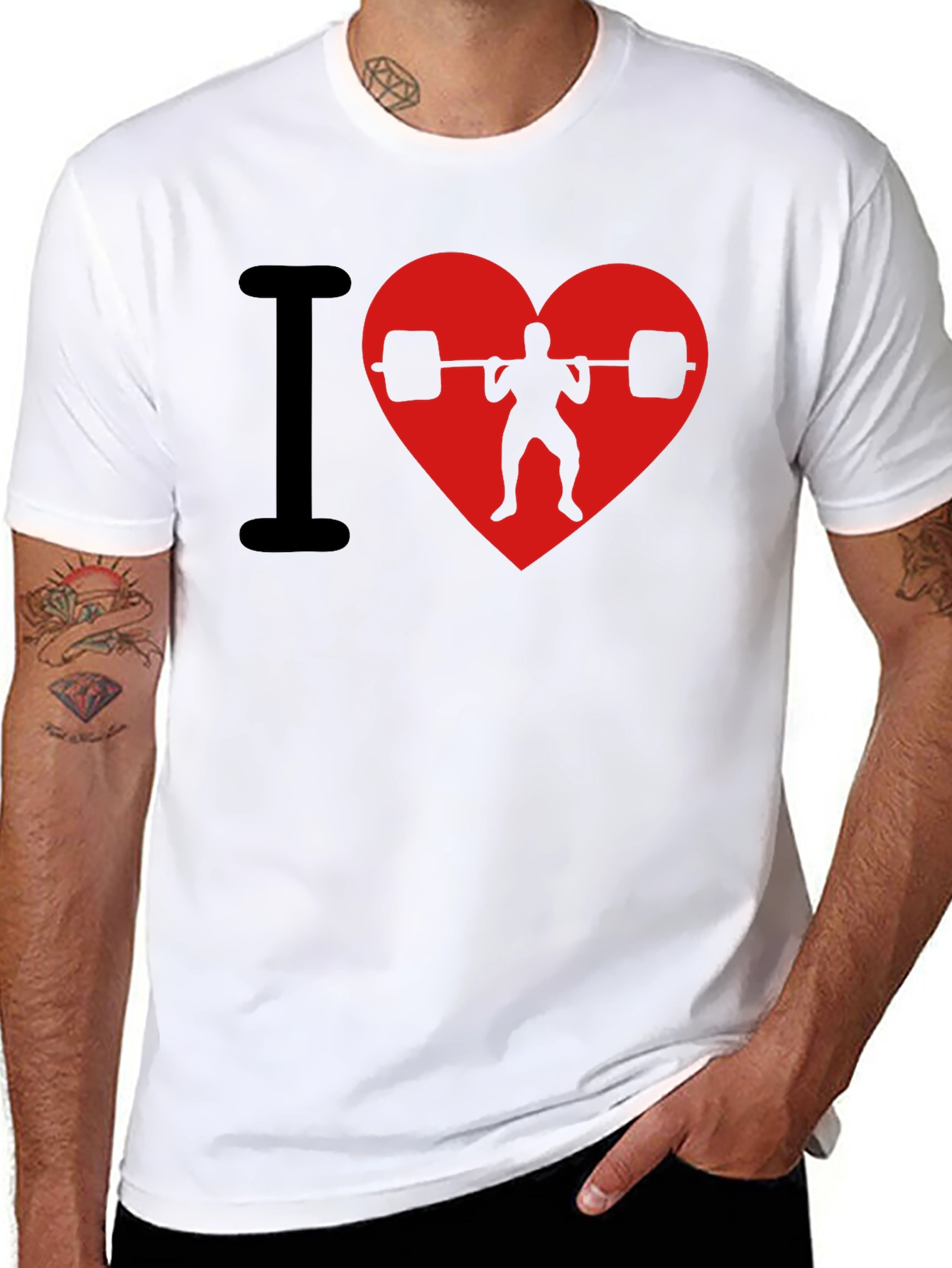 I Heart Weightlifting Black T-Shirt