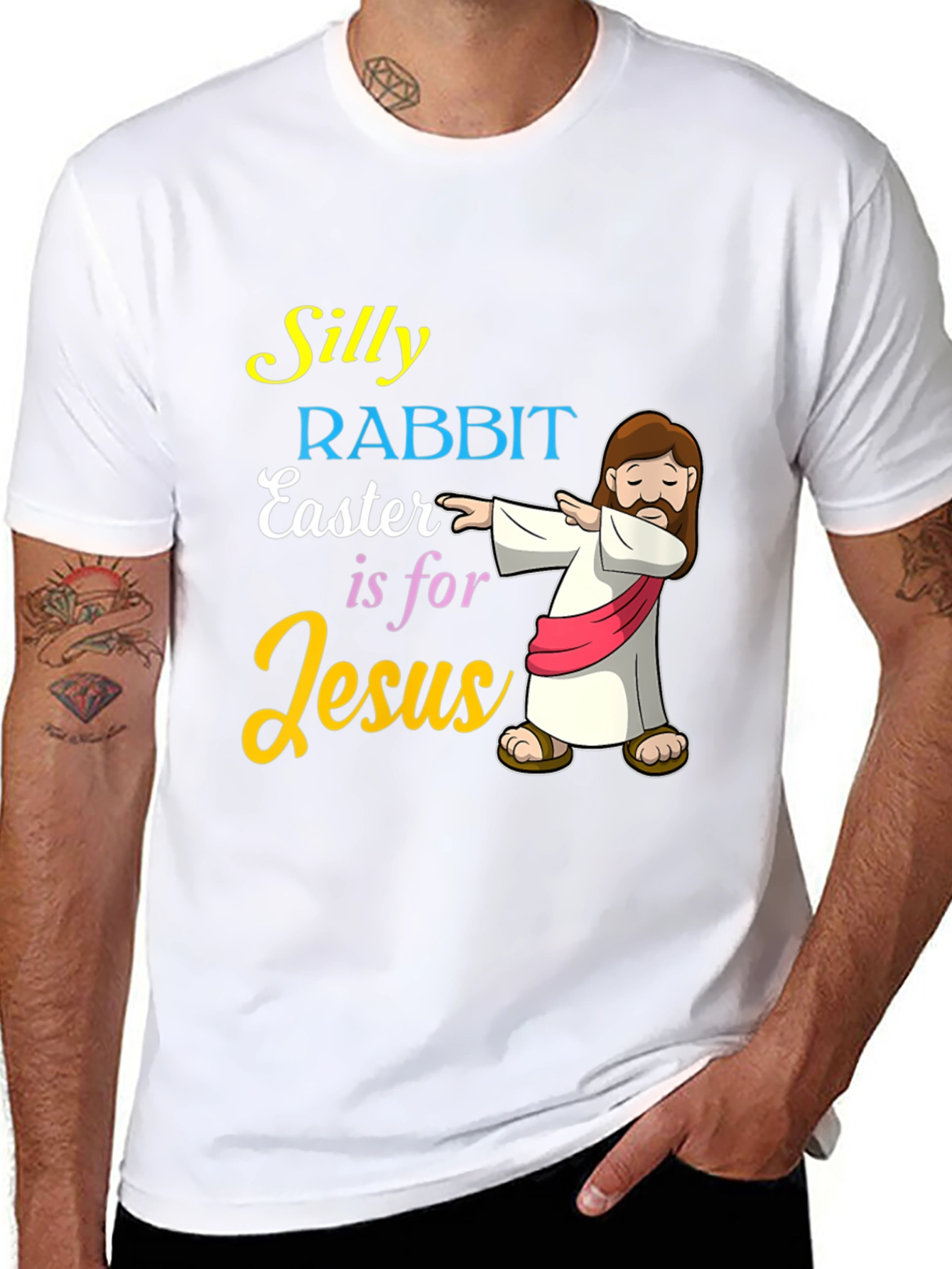 Silly Rabbit Easter T-Shirt Jesus Dabbing Graphic Tee