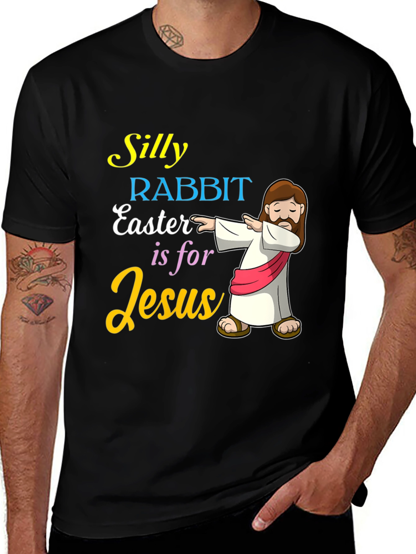 Silly Rabbit Easter T-Shirt Jesus Dabbing Graphic Tee
