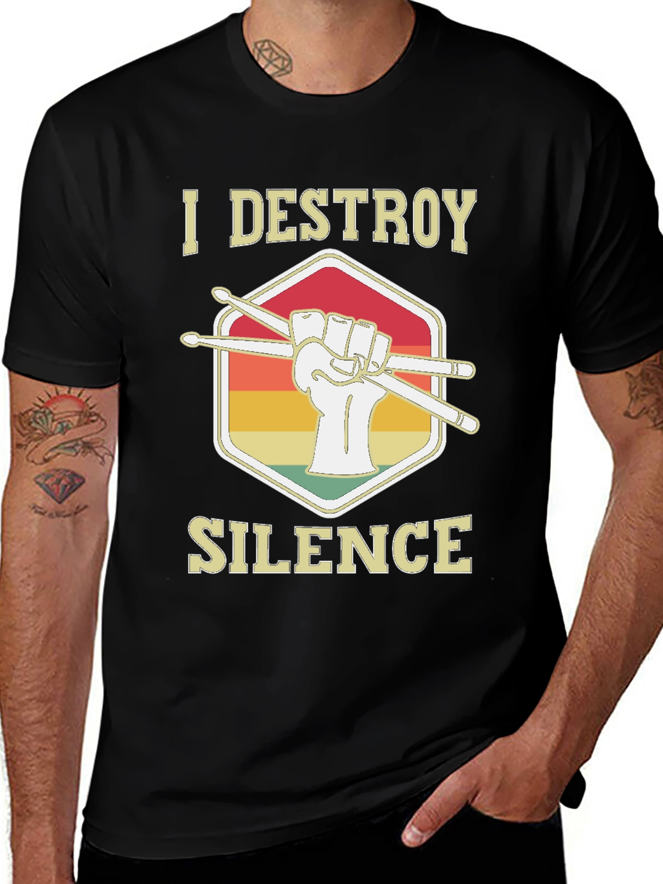 I Destroy Silence Drummer T-Shirt
