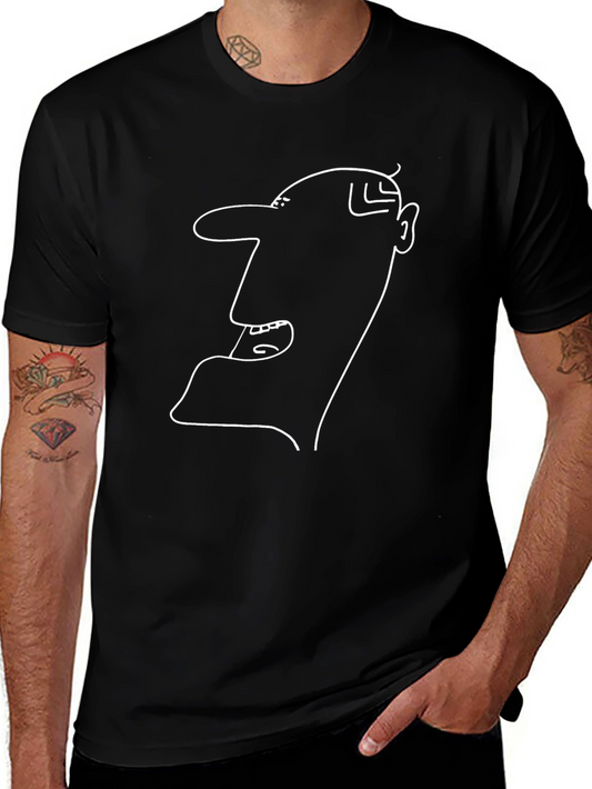 Abstract Face Graphic Black T-Shirt