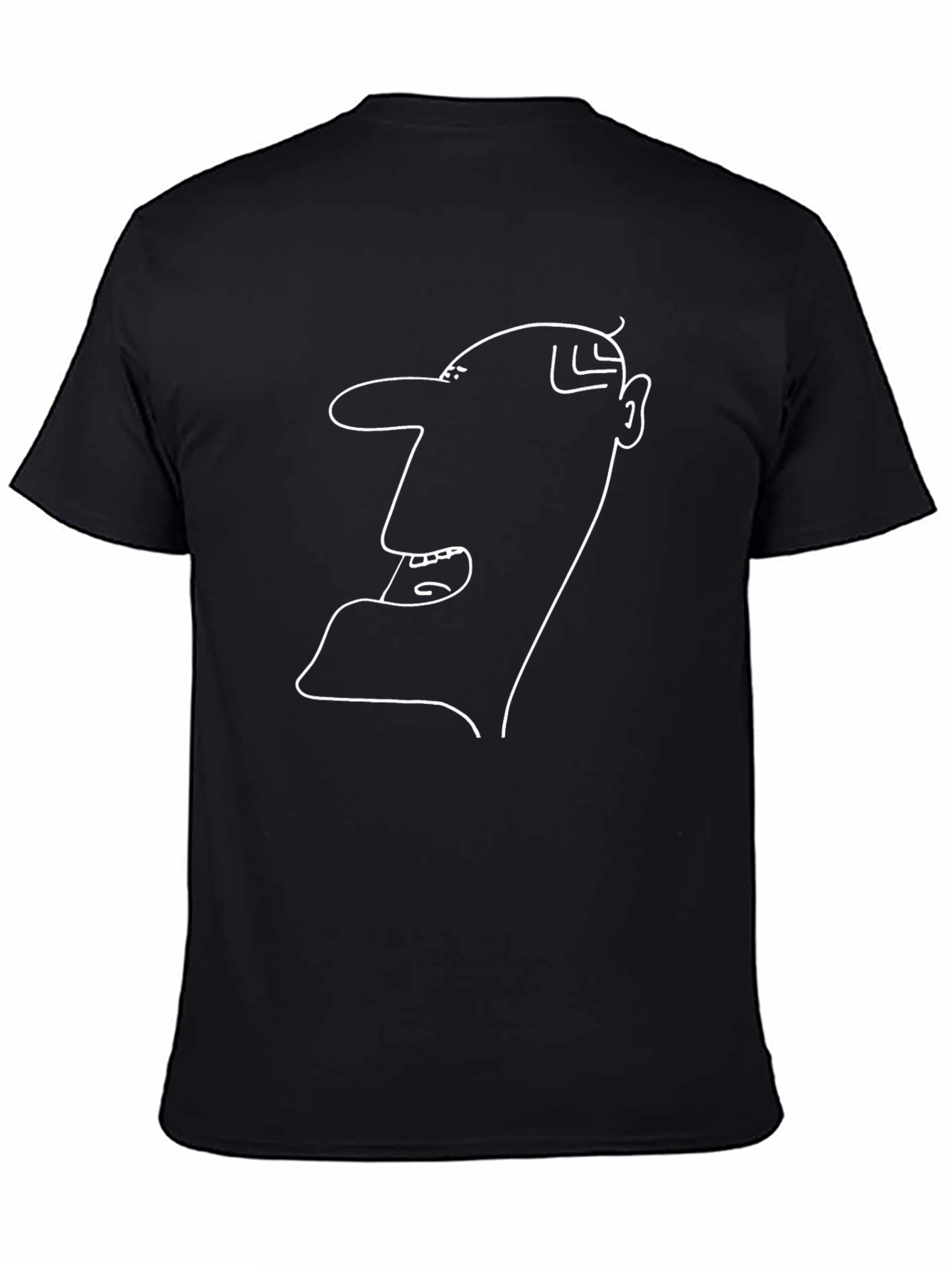 Abstract Face Graphic Black T-Shirt