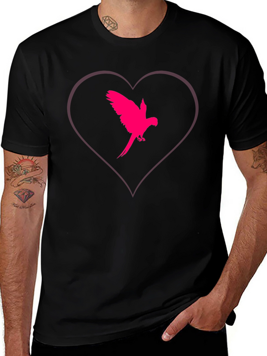 Heart Parrot Tee - Stylish Bird Lovers T-Shirt