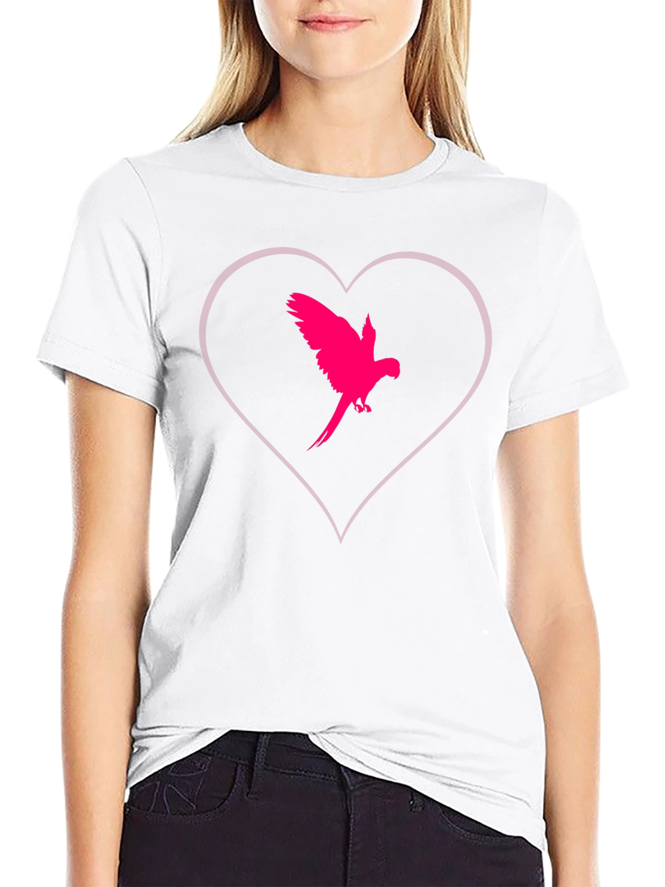 Heart Parrot Tee - Stylish Bird Lovers T-Shirt