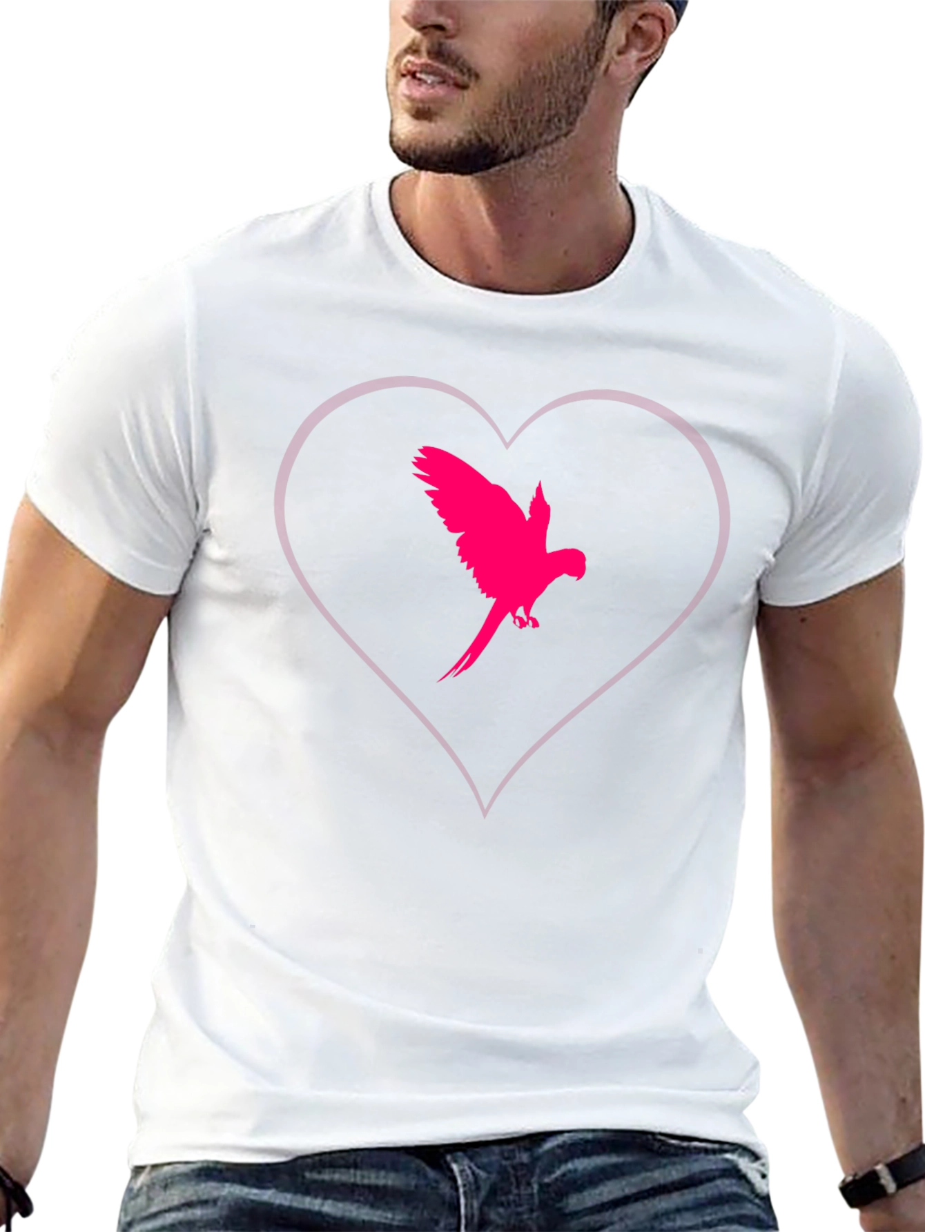 Heart Parrot Tee - Stylish Bird Lovers T-Shirt
