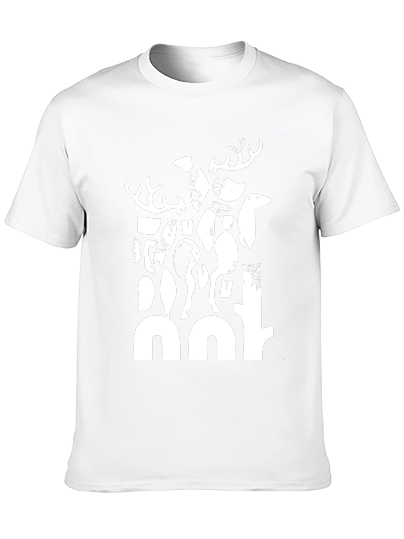 Abstract Deer Black Graphic T-Shirt