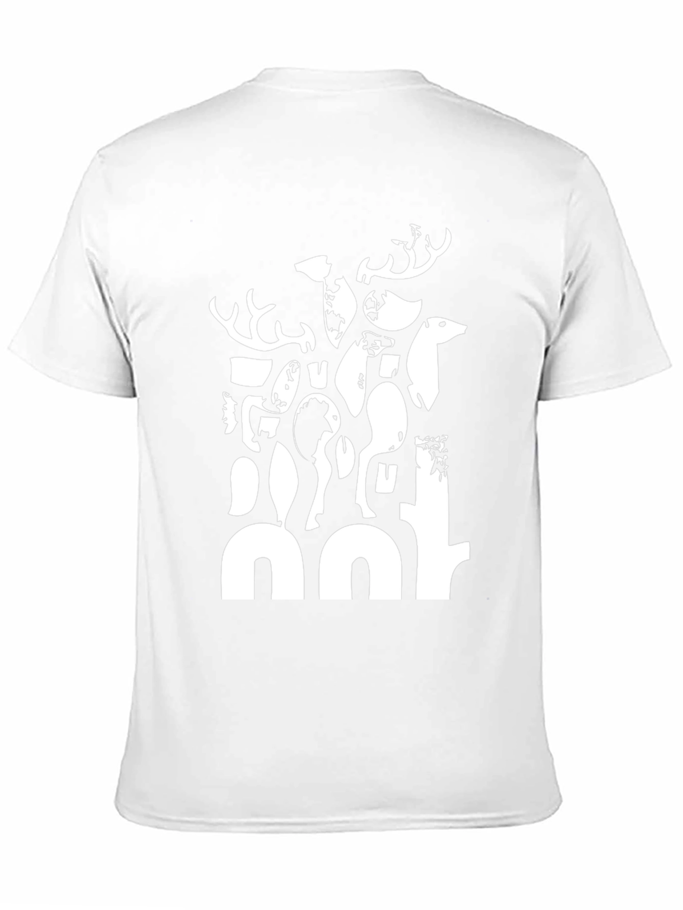 Abstract Deer Black Graphic T-Shirt