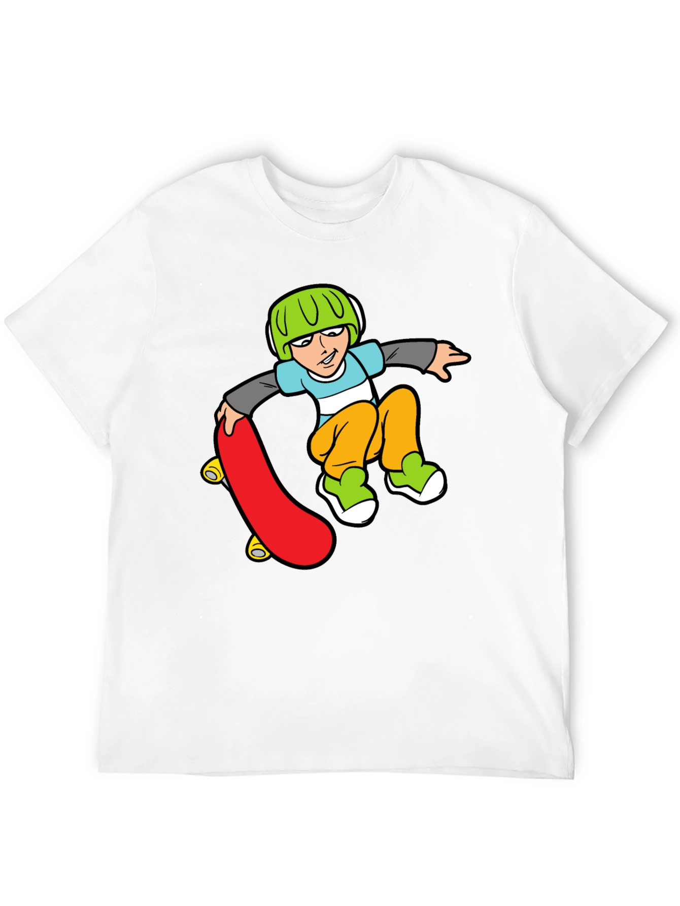 Skateboard Boy Graphic Black T-Shirt