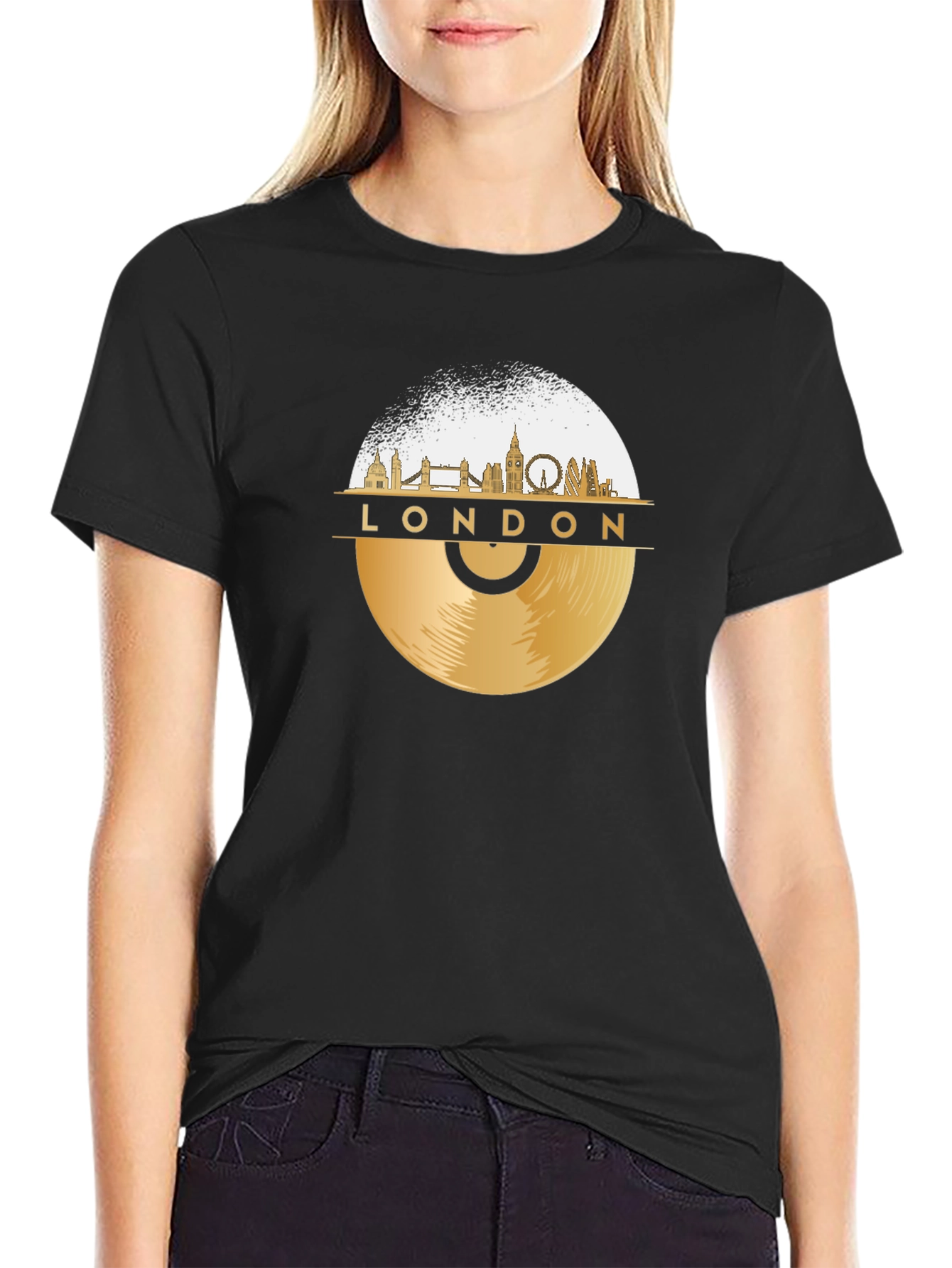 London Skyline Vinyl Record T-Shirt