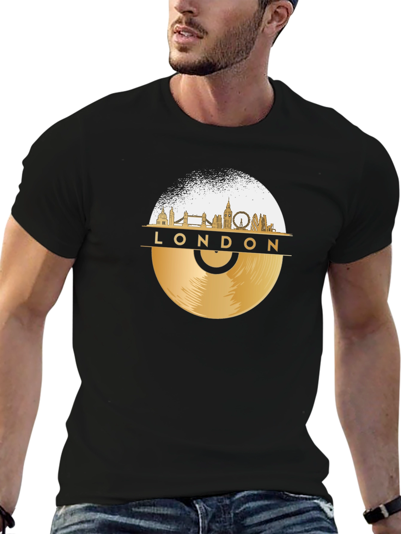 London Skyline Vinyl Record T-Shirt