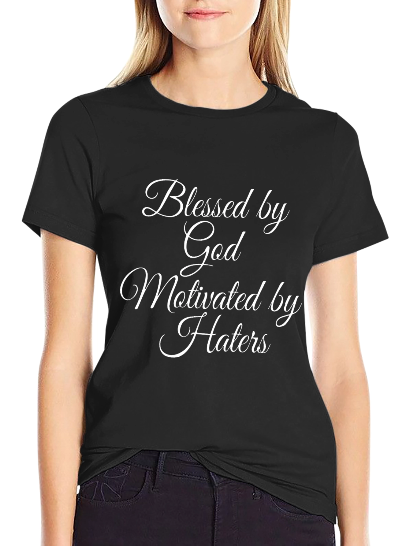 Blessed by God Motivated by Haters T-Shirt
