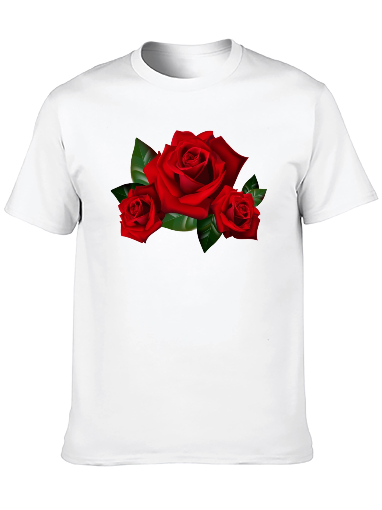 Red Roses Graphic Print Black T-Shirt