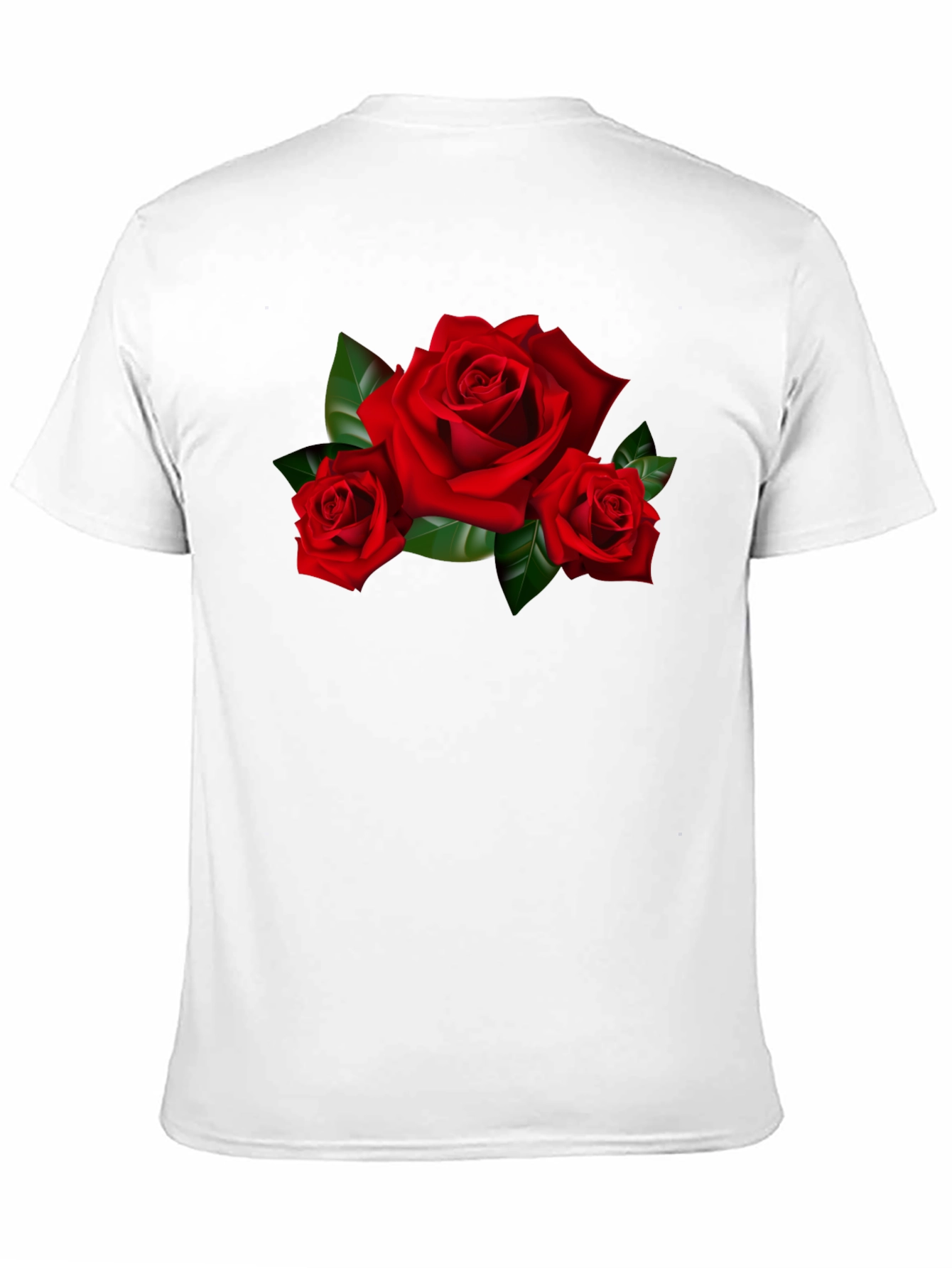 Red Roses Graphic Print Black T-Shirt
