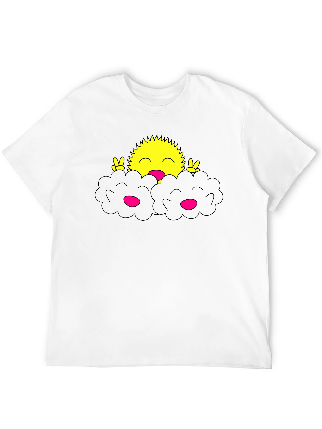 Smiling Sun Peeking From Clouds T-Shirt
