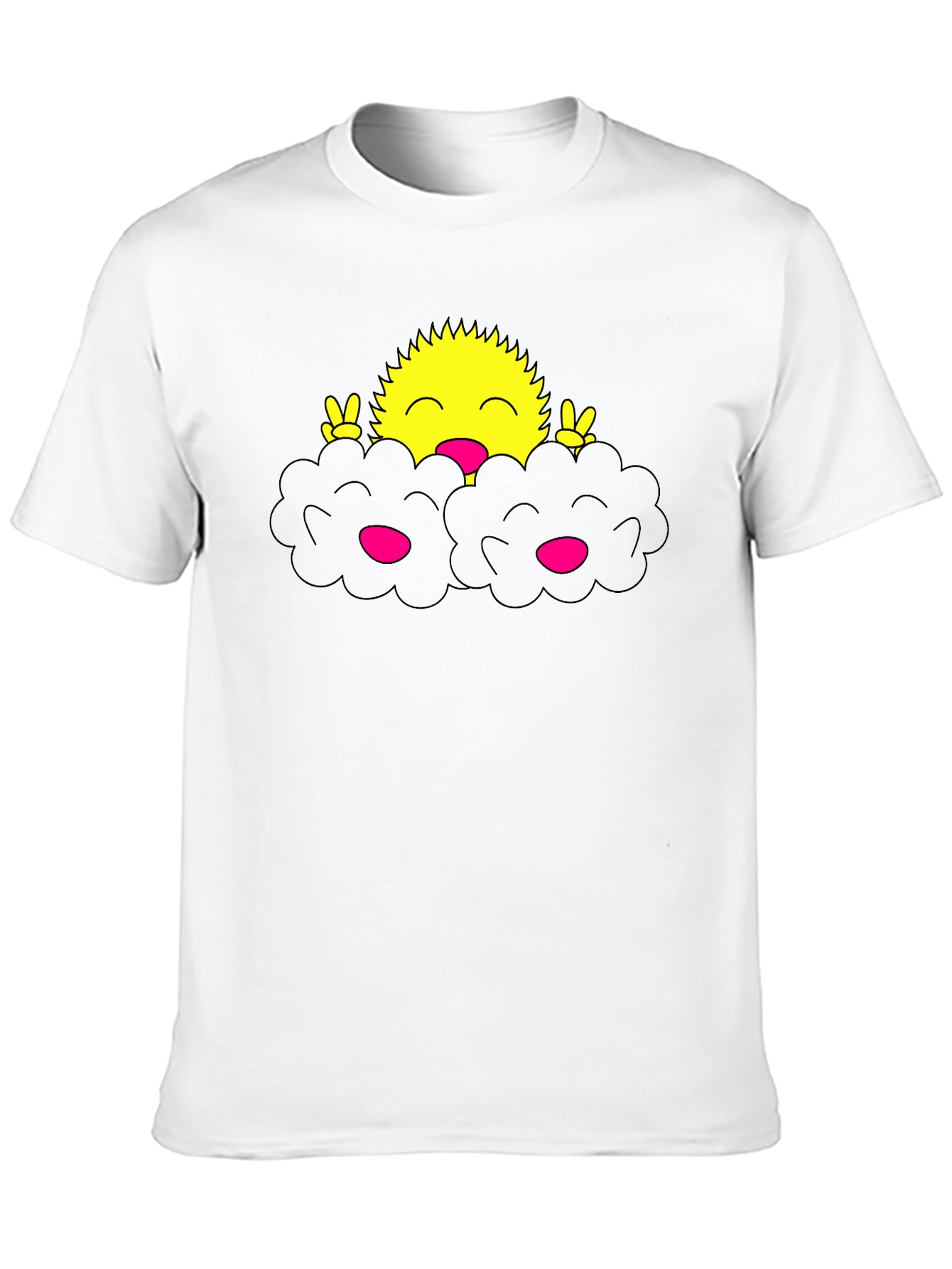 Smiling Sun Peeking From Clouds T-Shirt