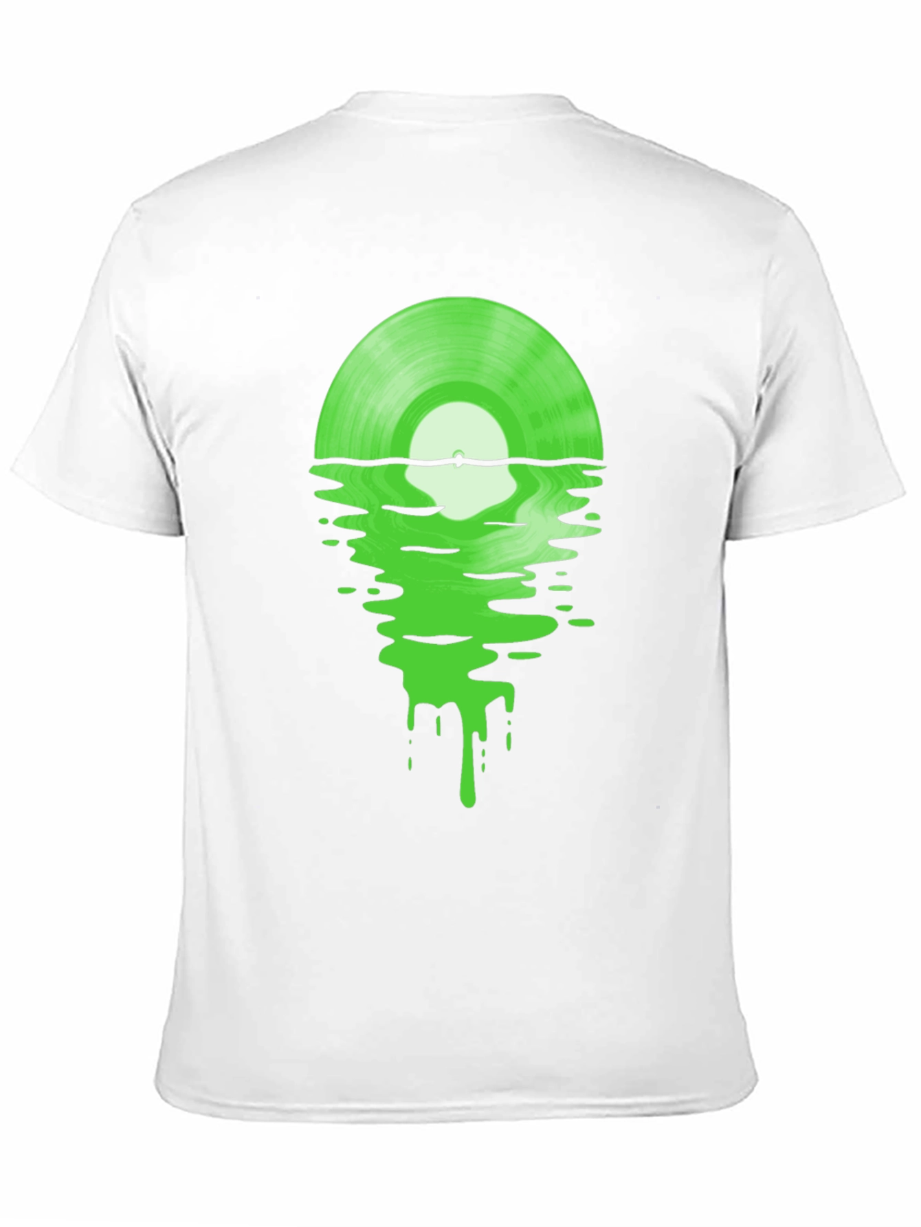 Melting Green Vinyl Record Black T-Shirt