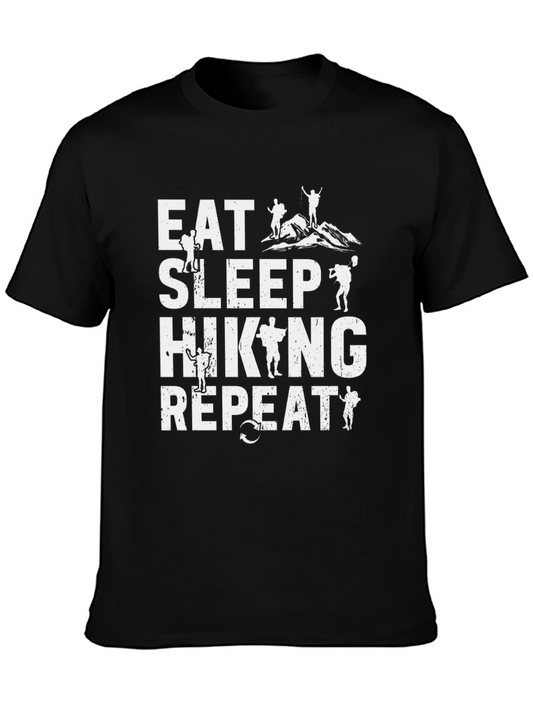 Eat Sleep Hiking Repeat Black T-Shirt