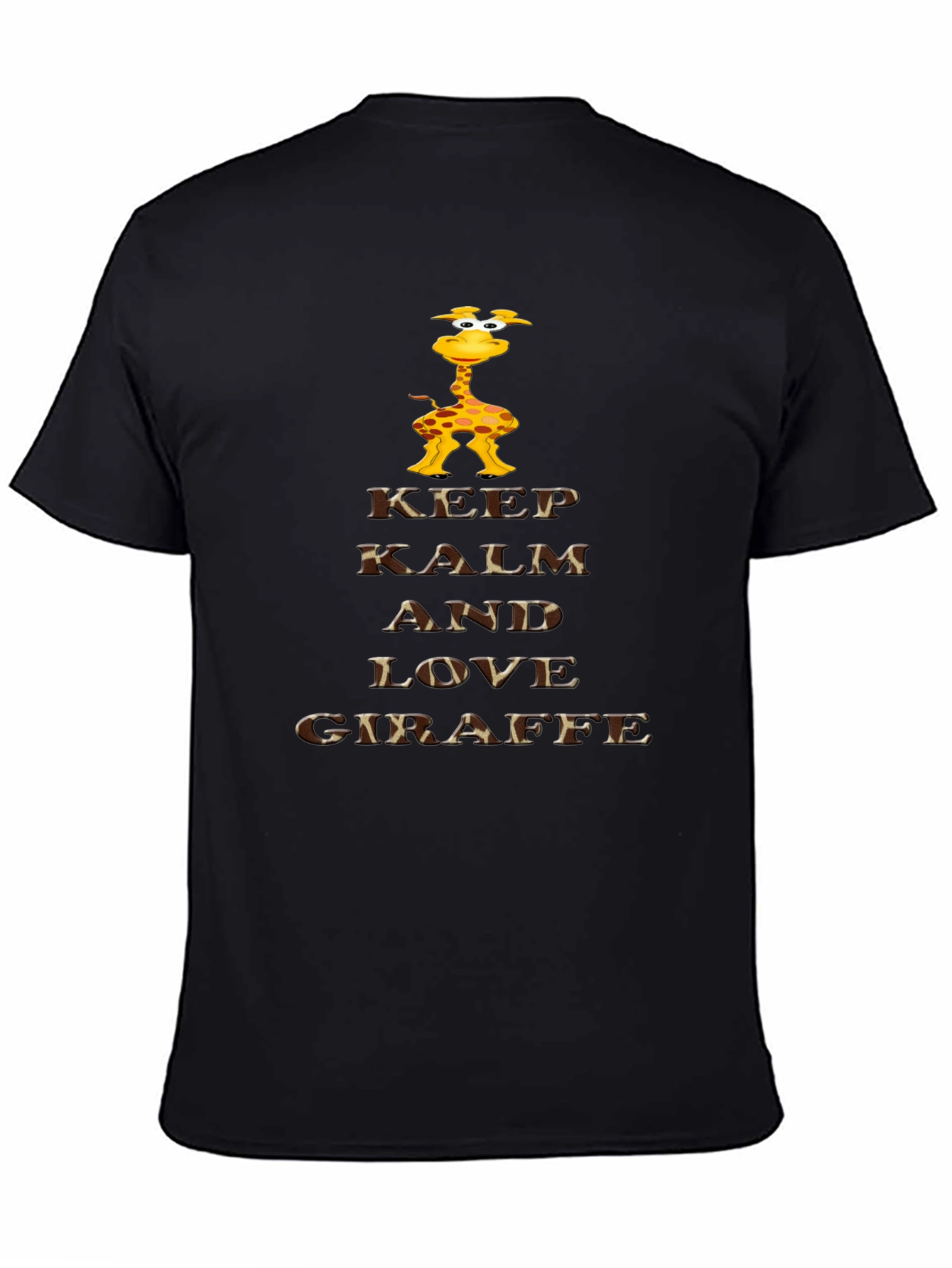 Keep Calm & Love Giraffe Black T-Shirt