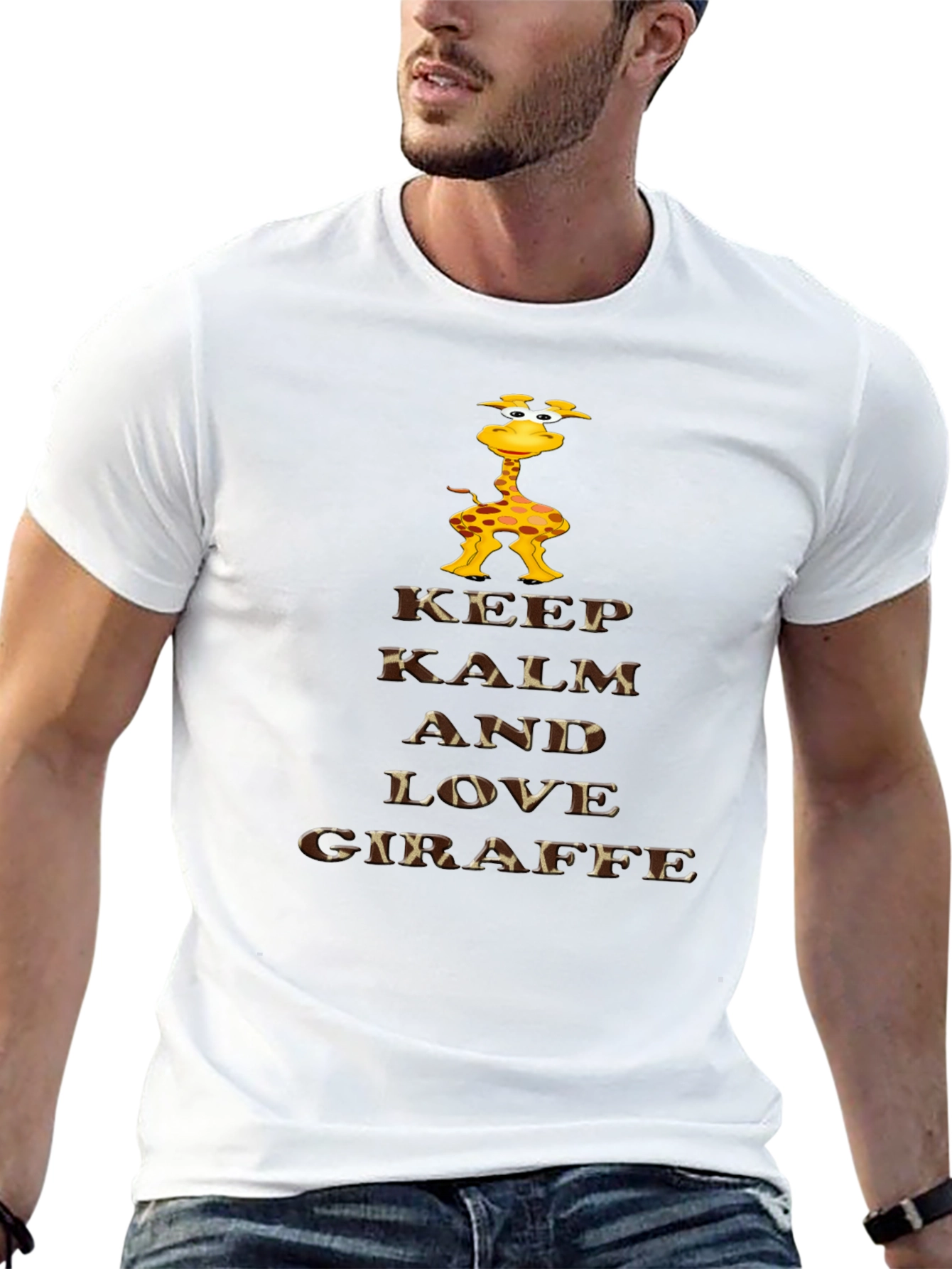 Keep Calm & Love Giraffe Black T-Shirt