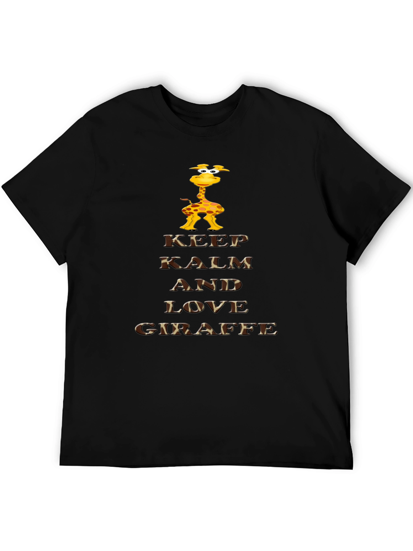 Keep Calm & Love Giraffe Black T-Shirt