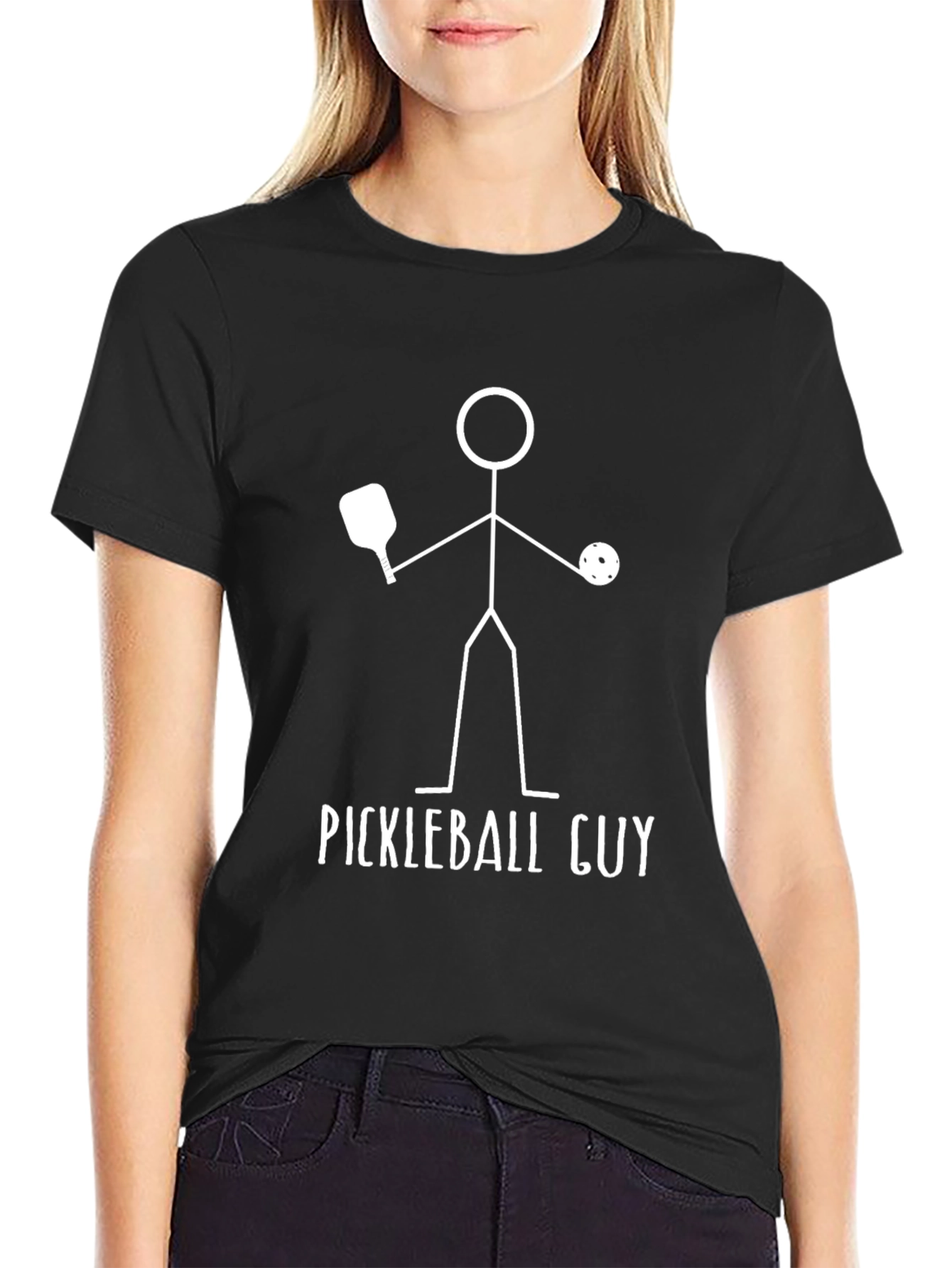 Pickleball Guy T-Shirt - Funny Stick Figure Player Tee