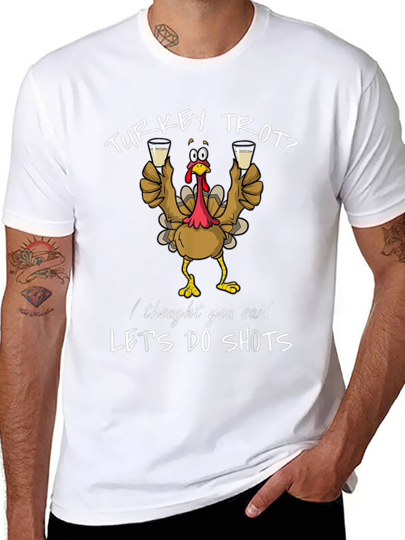 Turkey Trot? Lets Do Shots Funny Thanksgiving T-Shirt