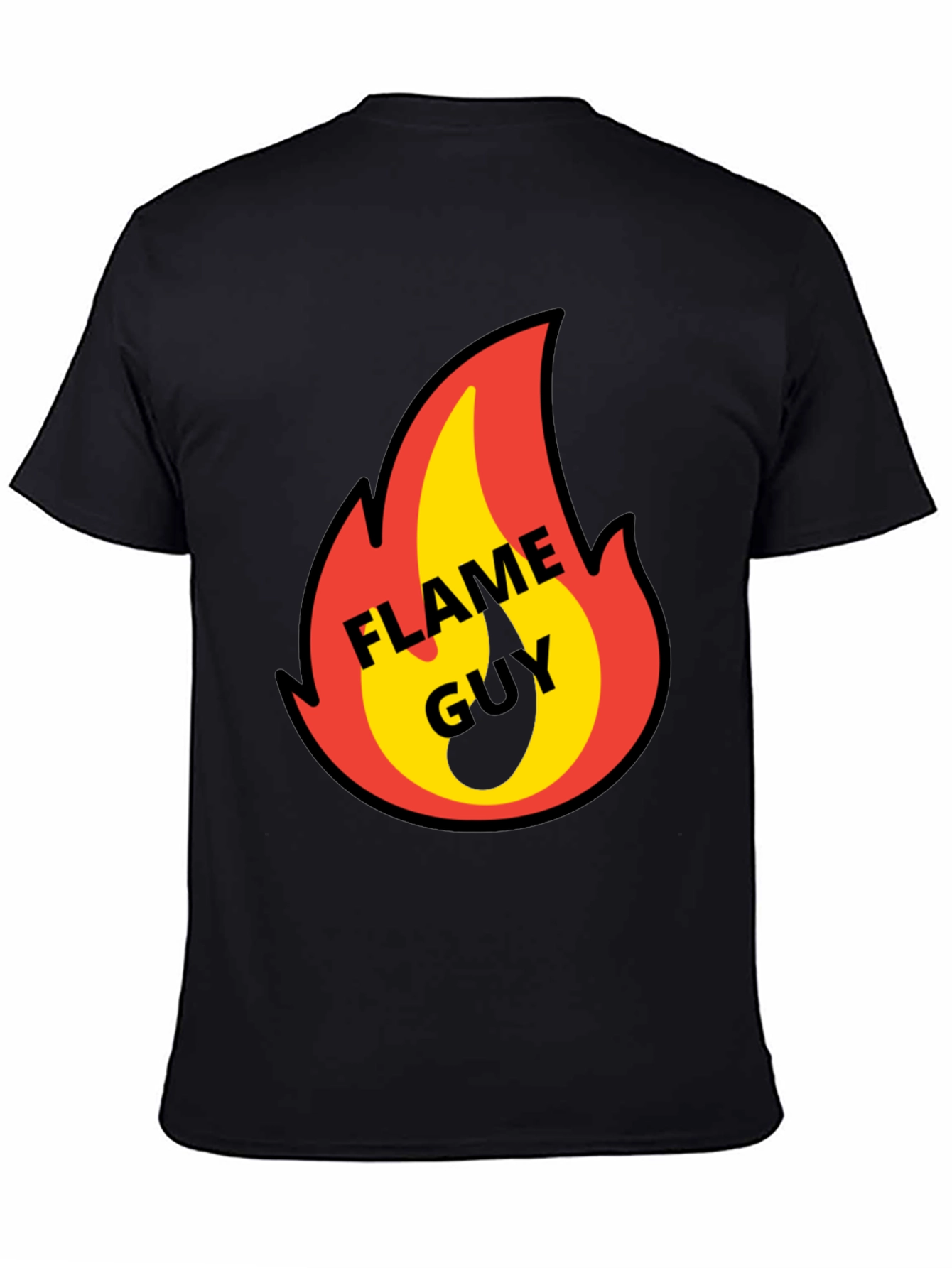 Flame Guy Graphic T-Shirt - Black Cotton Tee