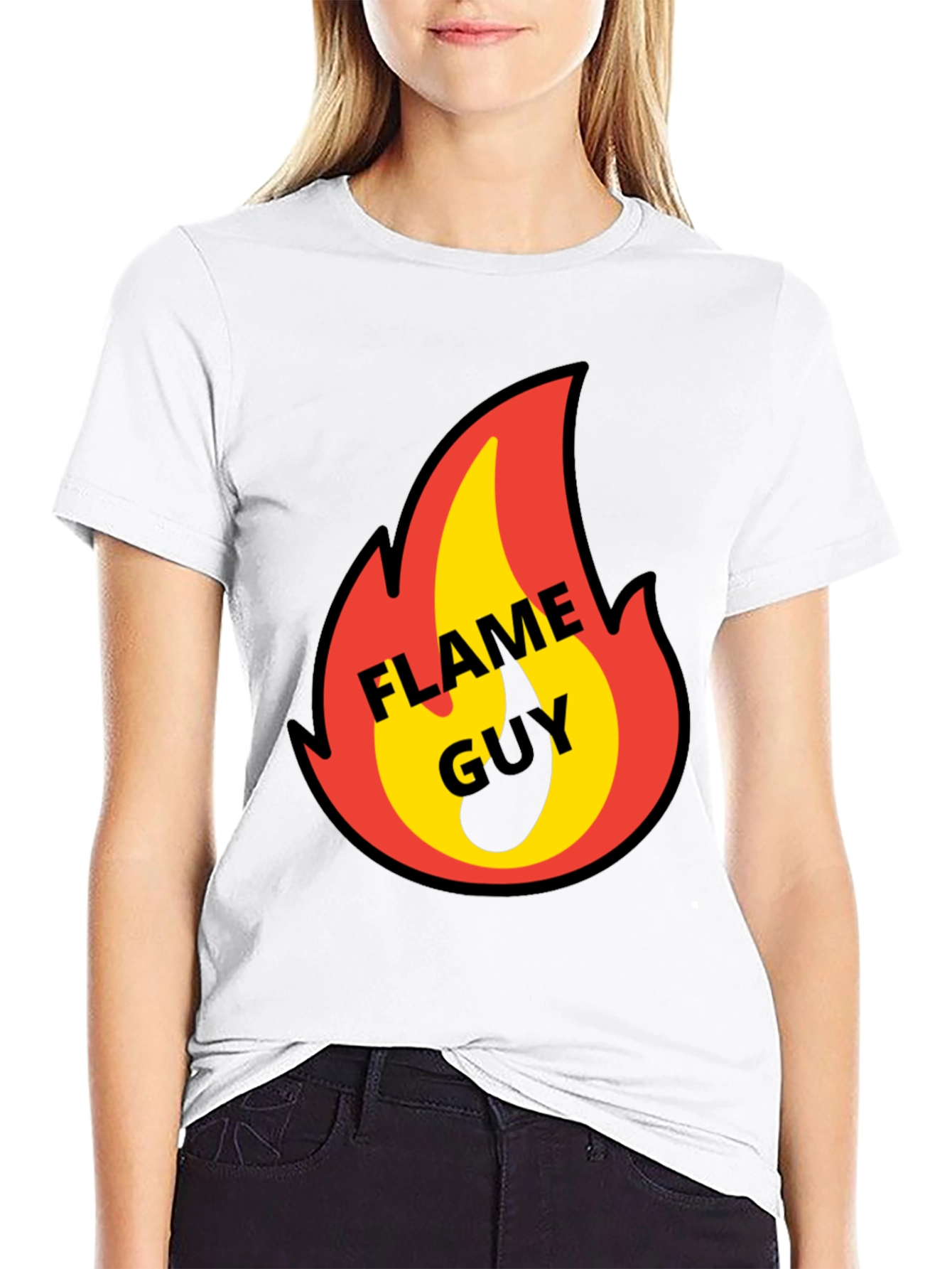Flame Guy Graphic T-Shirt - Black Cotton Tee
