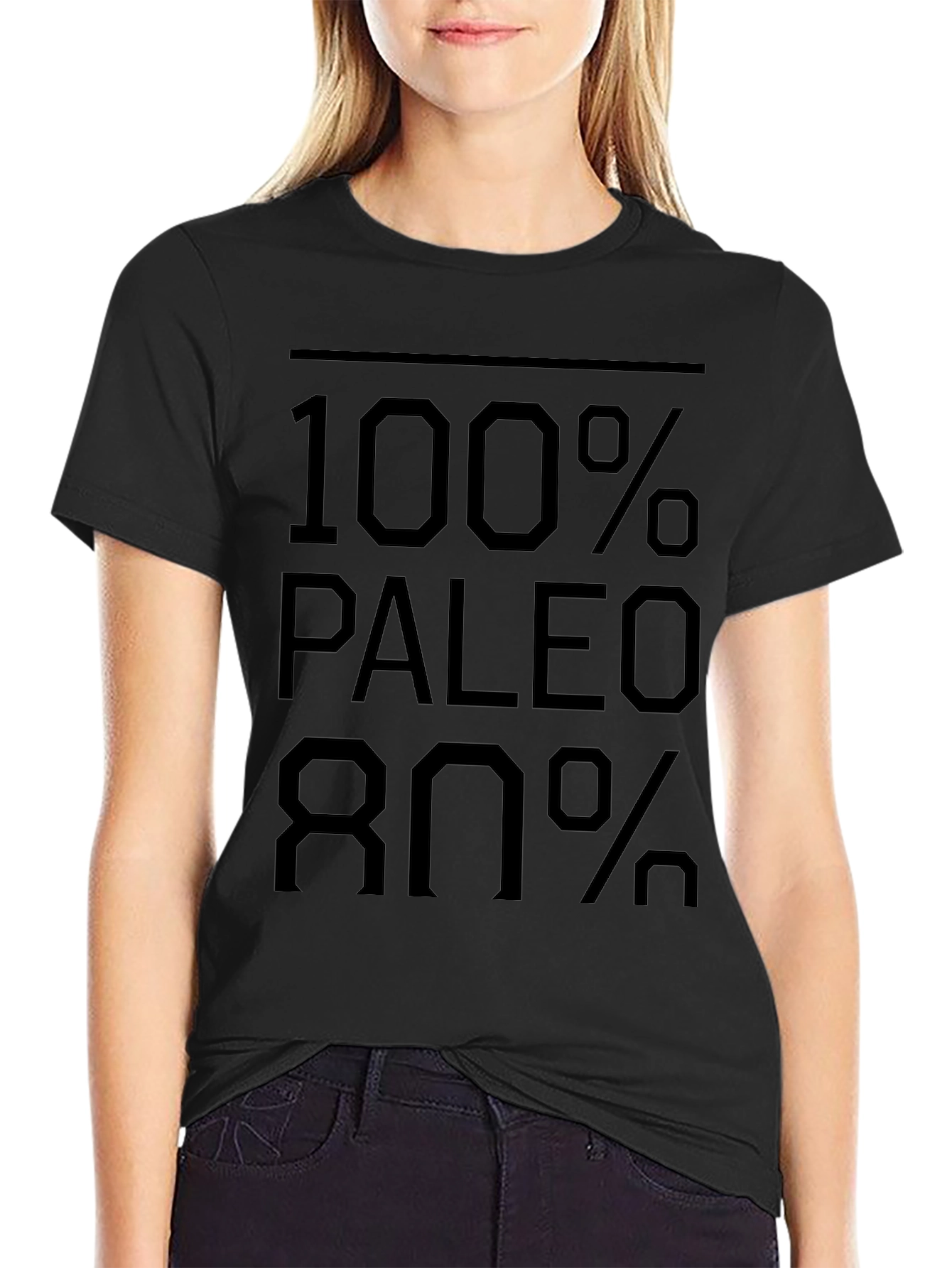 100% Paleo 80% T-Shirt - Funny Diet Tee