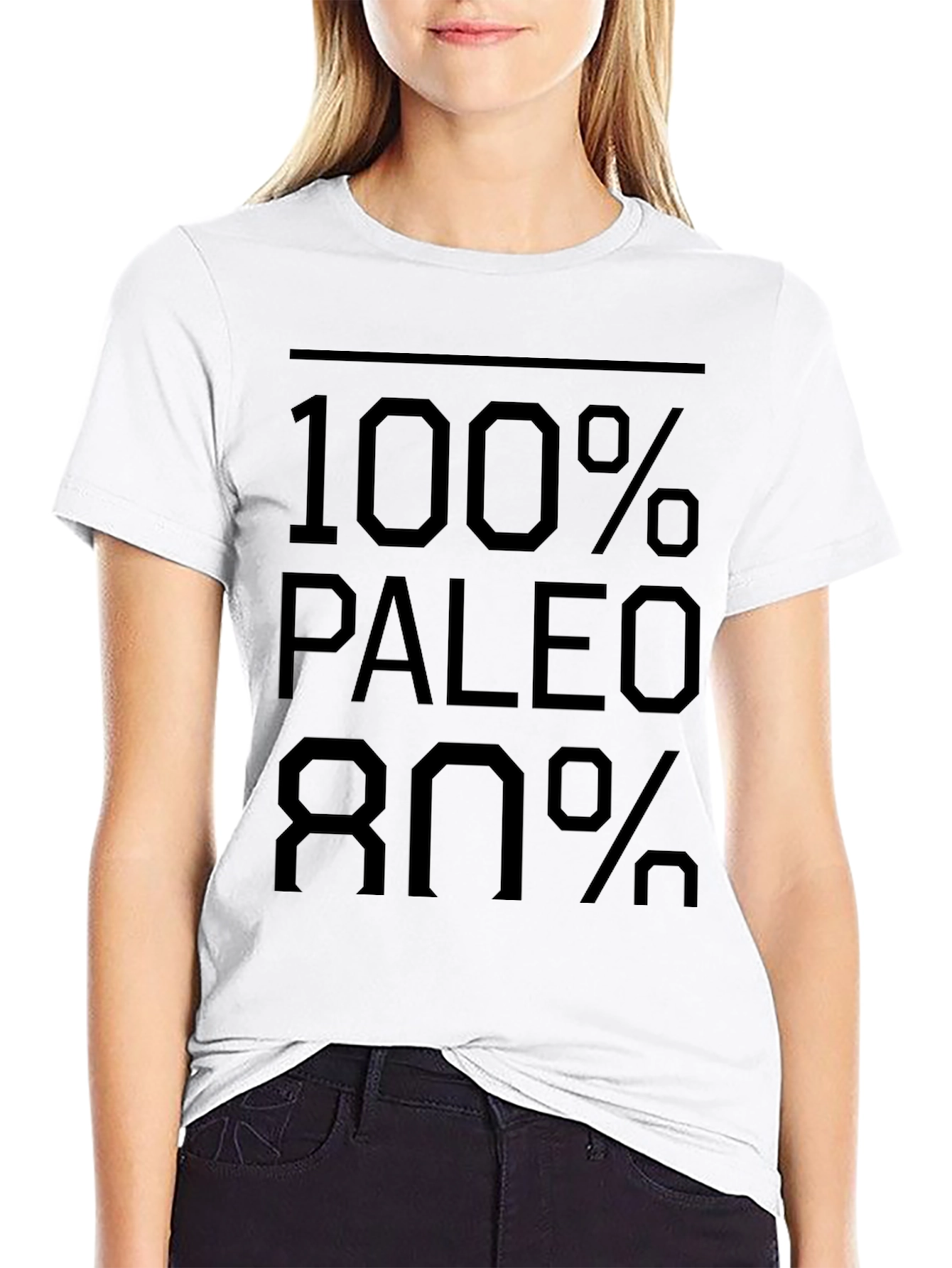 100% Paleo 80% T-Shirt - Funny Diet Tee