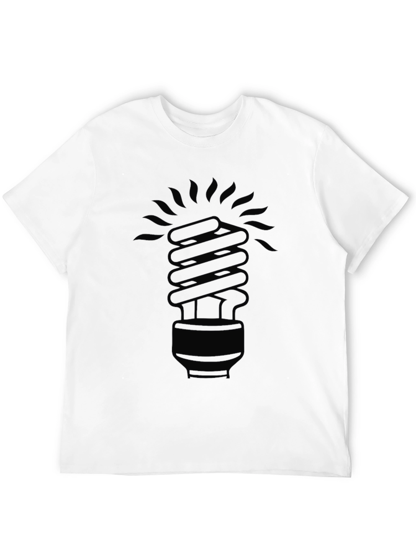 Mens Black CFL Lightbulb Graphic T-Shirt