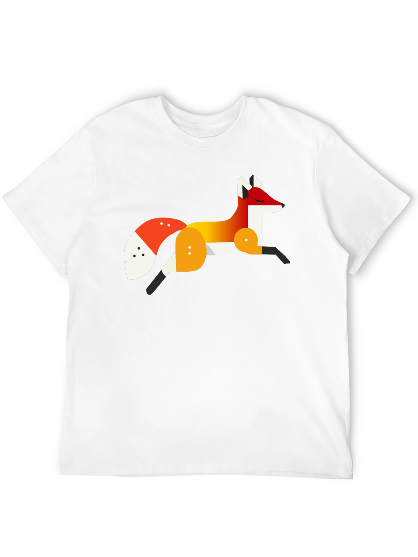 Geometric Fox Graphic Tee - Stylish Mens Black T-Shirt