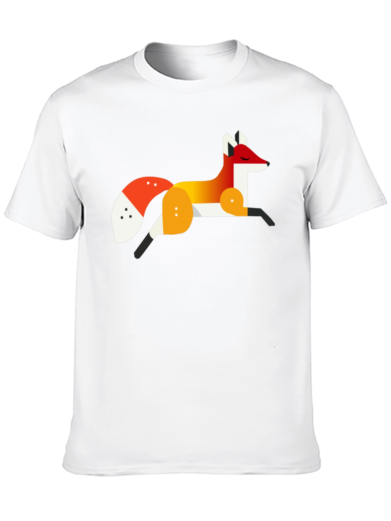 Geometric Fox Graphic Tee - Stylish Mens Black T-Shirt