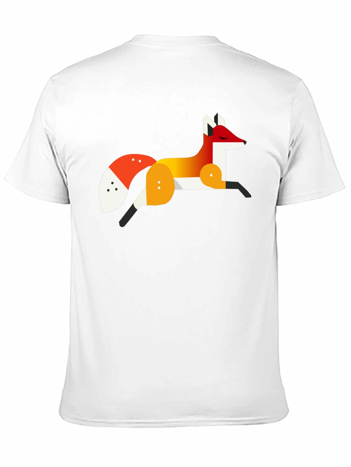 Geometric Fox Graphic Tee - Stylish Mens Black T-Shirt