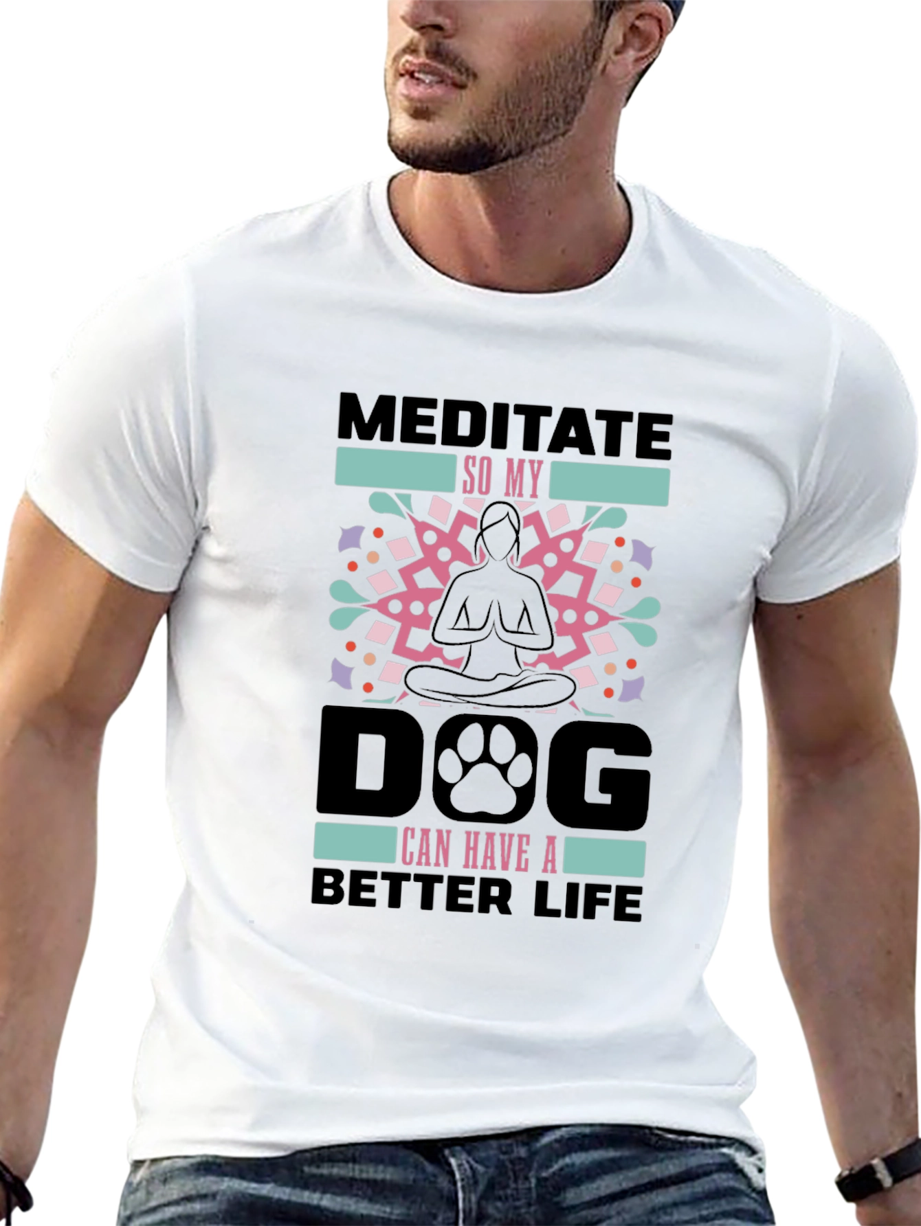 Meditate Dog Life Tee - Yoga Lovers Shirt