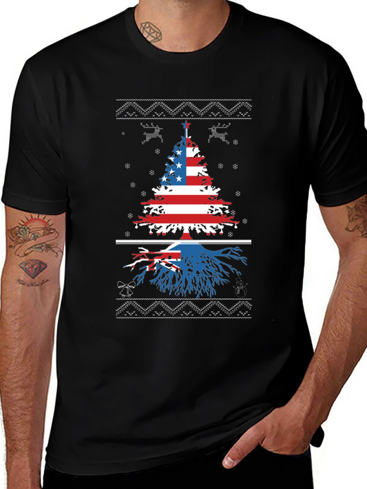 USA & UK Heritage Christmas Tree T-Shirt