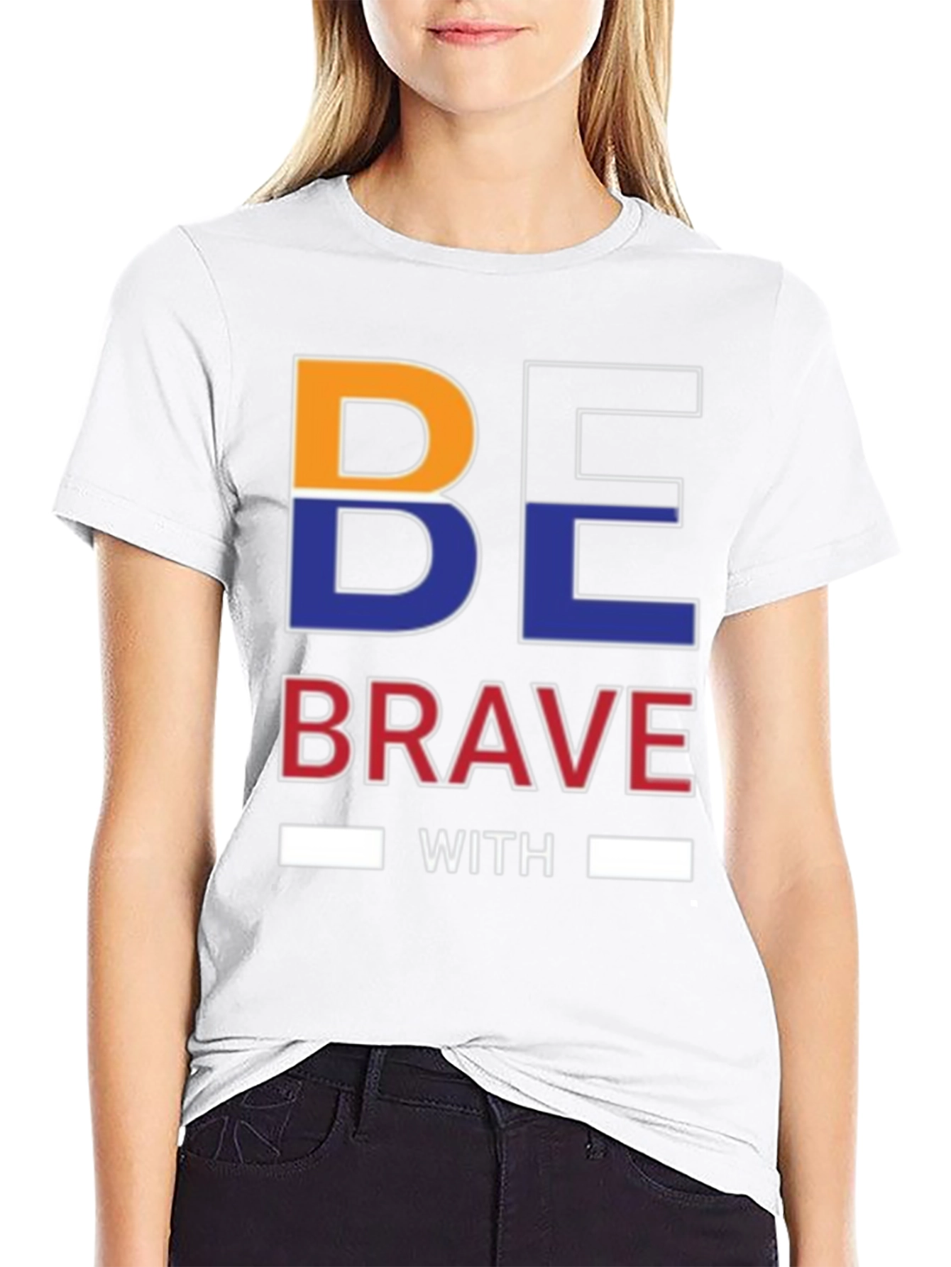 Be Brave Graphic Print Black T-Shirt