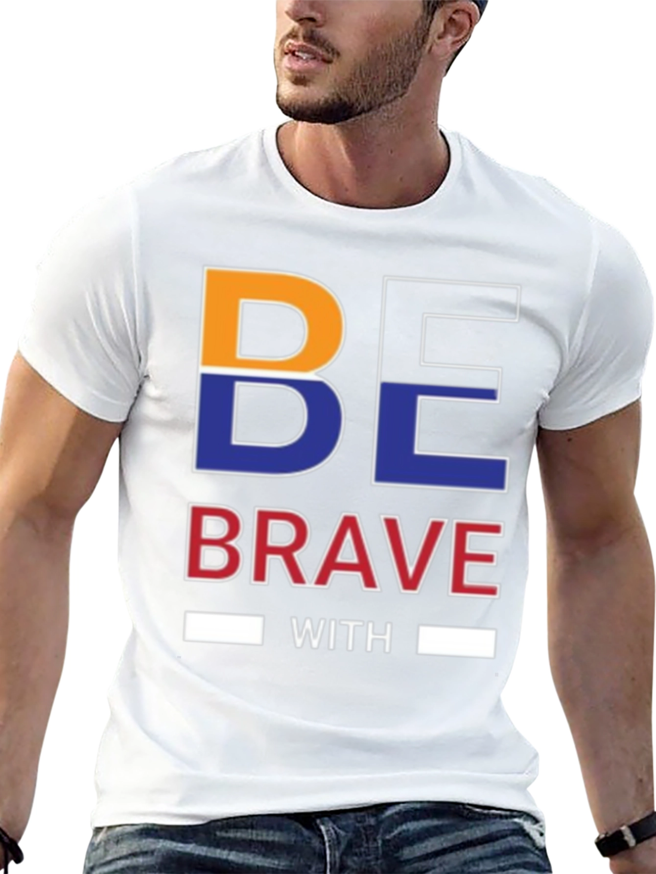 Be Brave Graphic Print Black T-Shirt