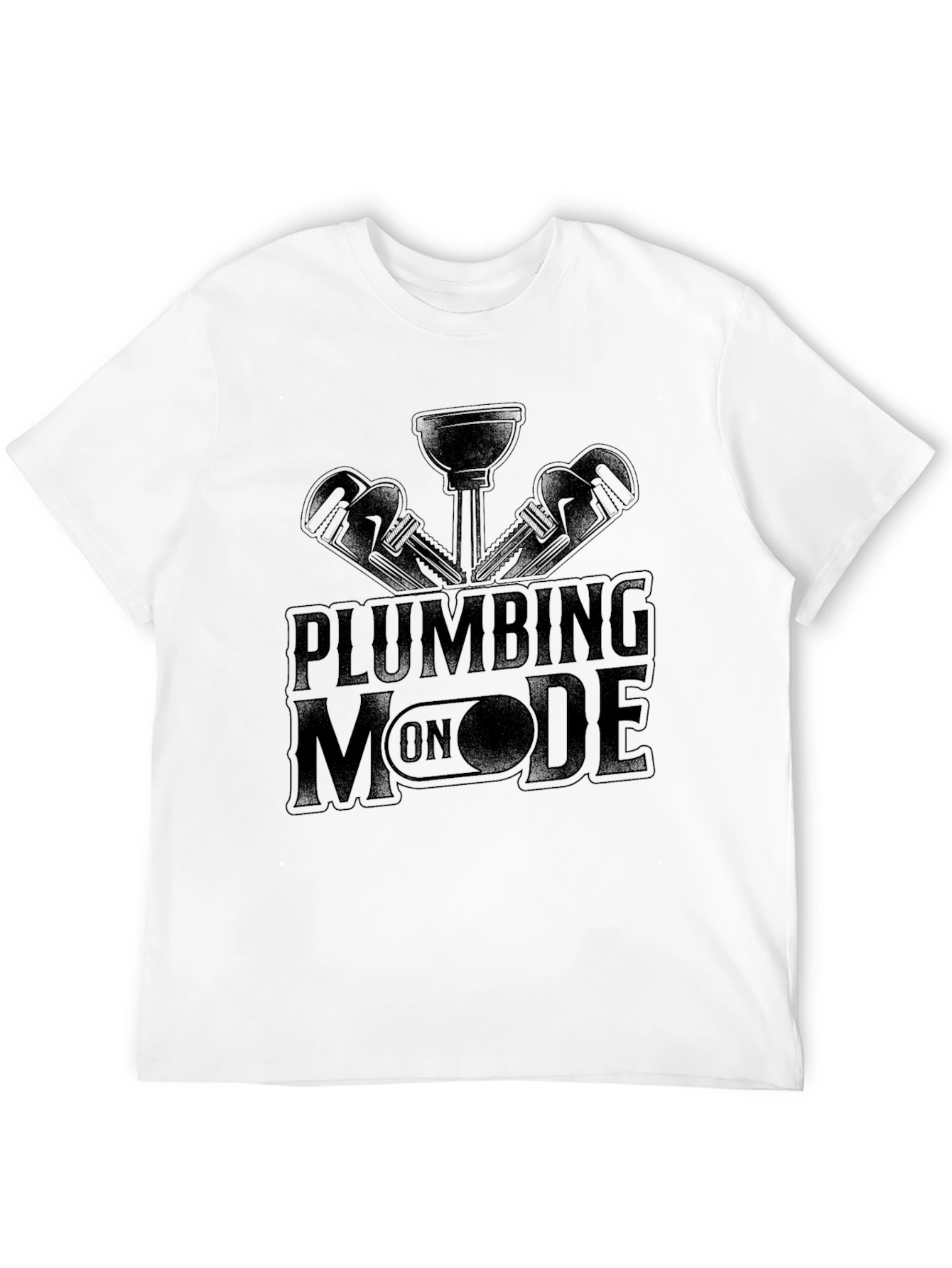 Plumbing Mode On Black T-Shirt