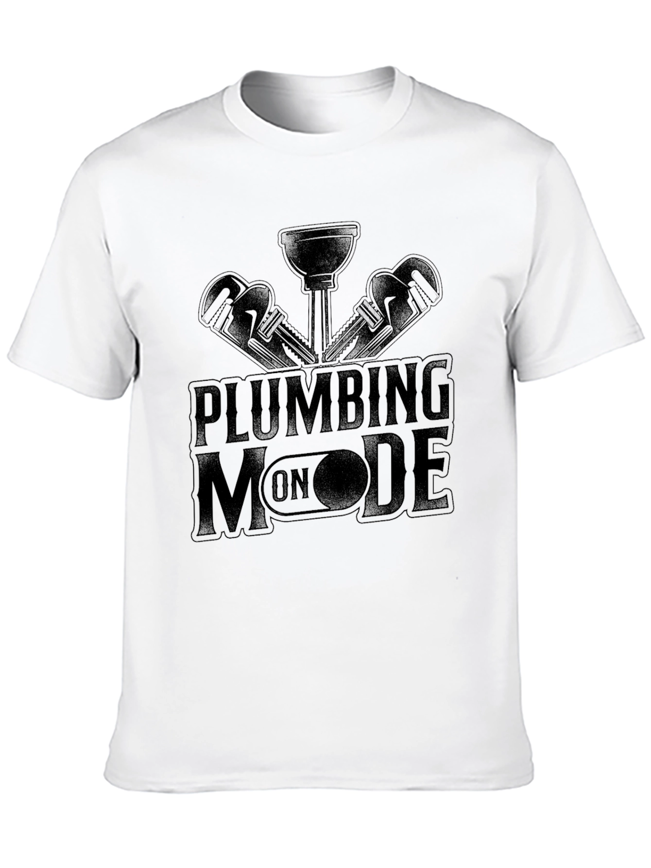 Plumbing Mode On Black T-Shirt
