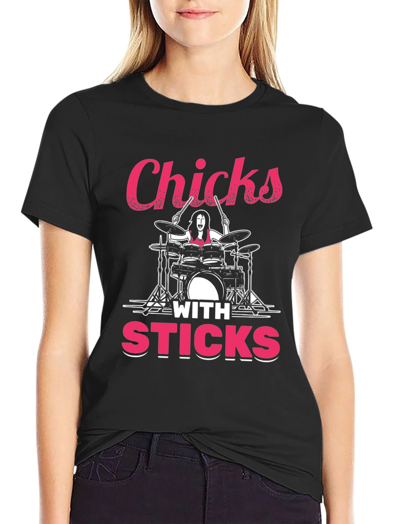 Chicks With Sticks Drummer T-Shirt