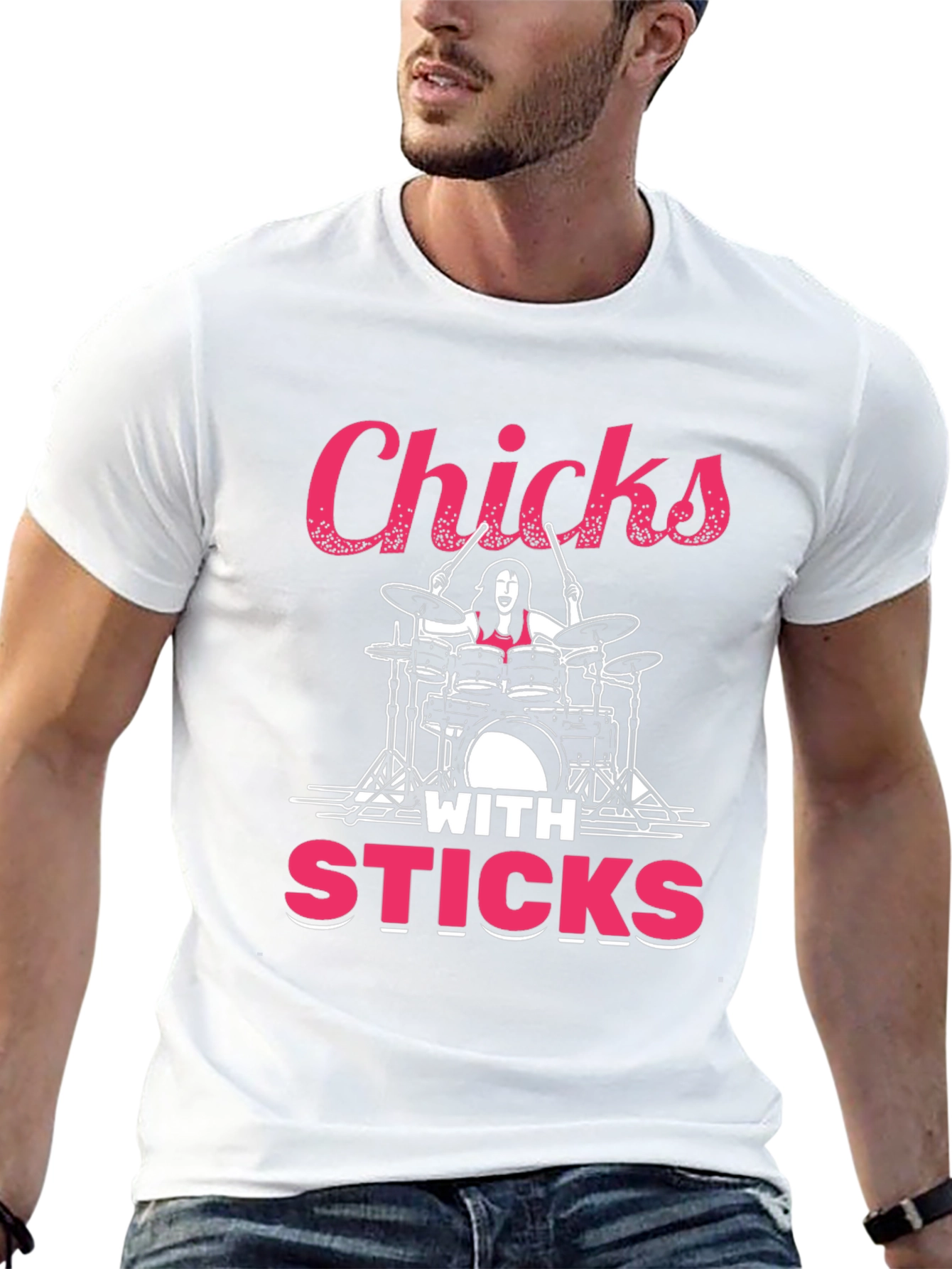 Chicks With Sticks Drummer T-Shirt